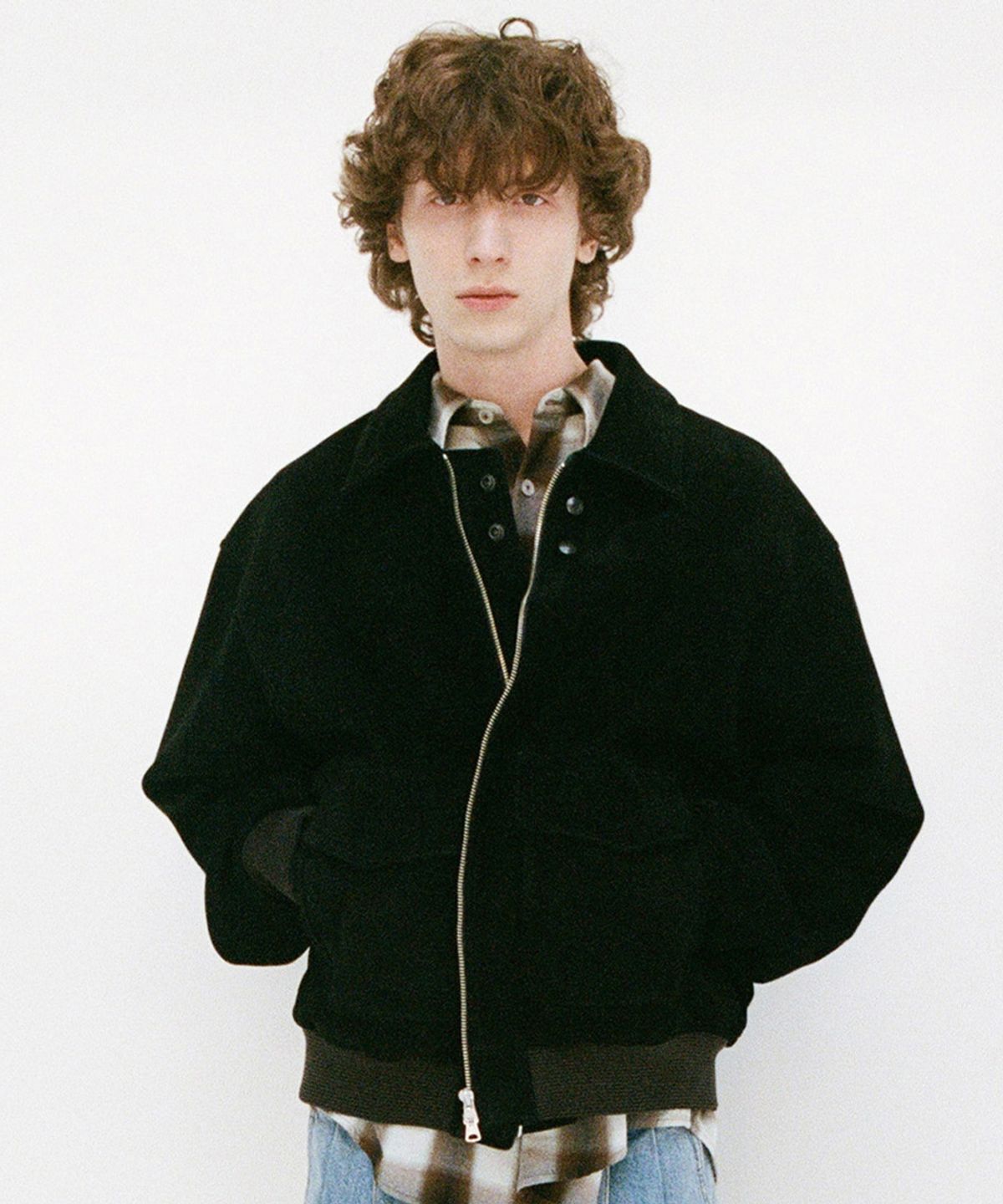 홀리선(HORLISUN) Irish Suede Leather Jacket Black