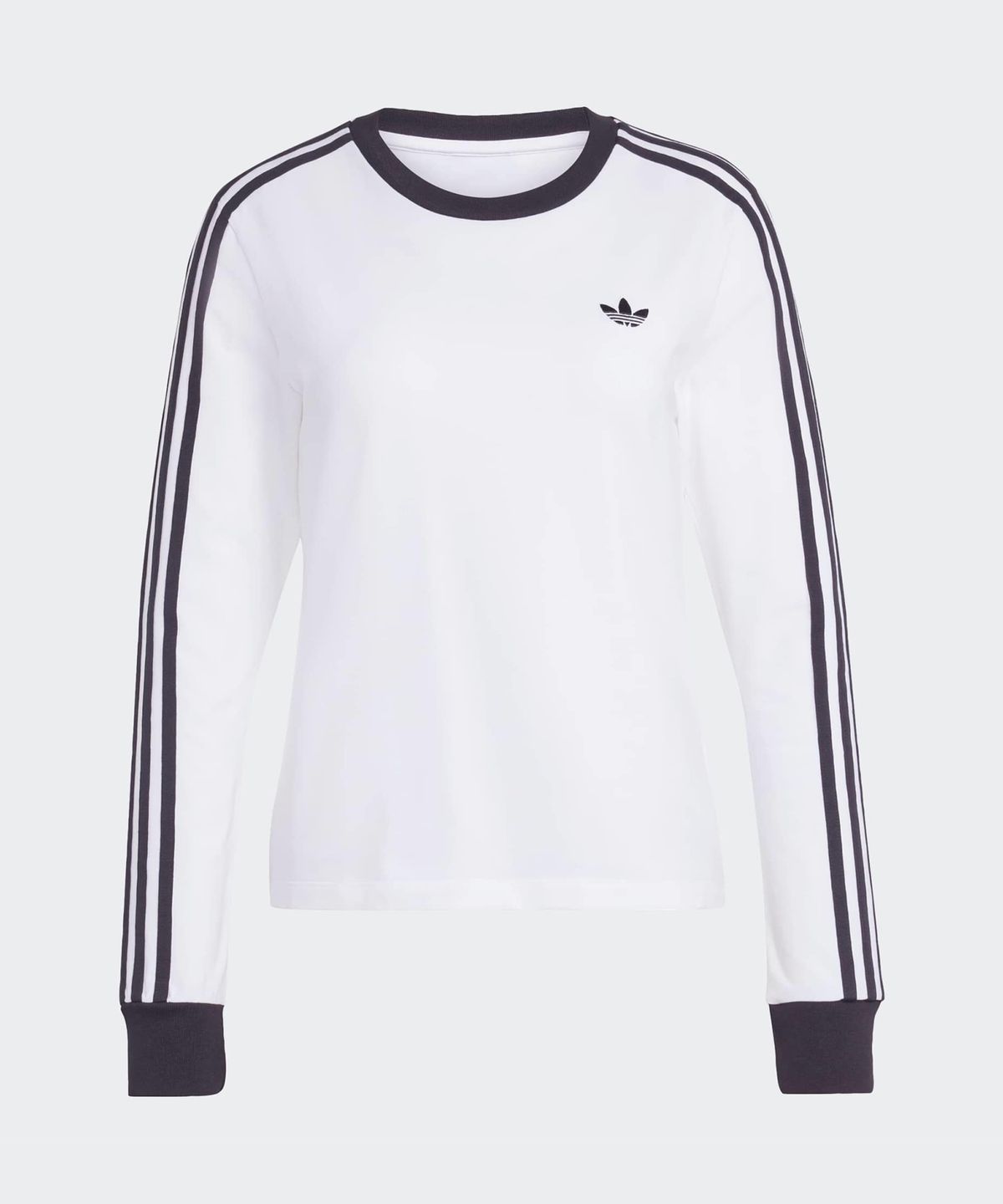 아디다스(ADIDAS) 3-스트라이프 롱 슬리브 슬림 핏 티셔츠 - 화이트:블랙 / KD3688