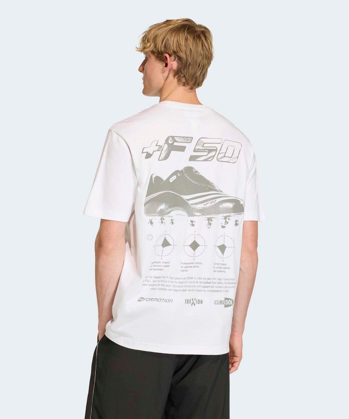 아디다스(ADIDAS) 쇼트 슬리브 F50 그래픽 티셔츠 - 화이트 / KE2674
