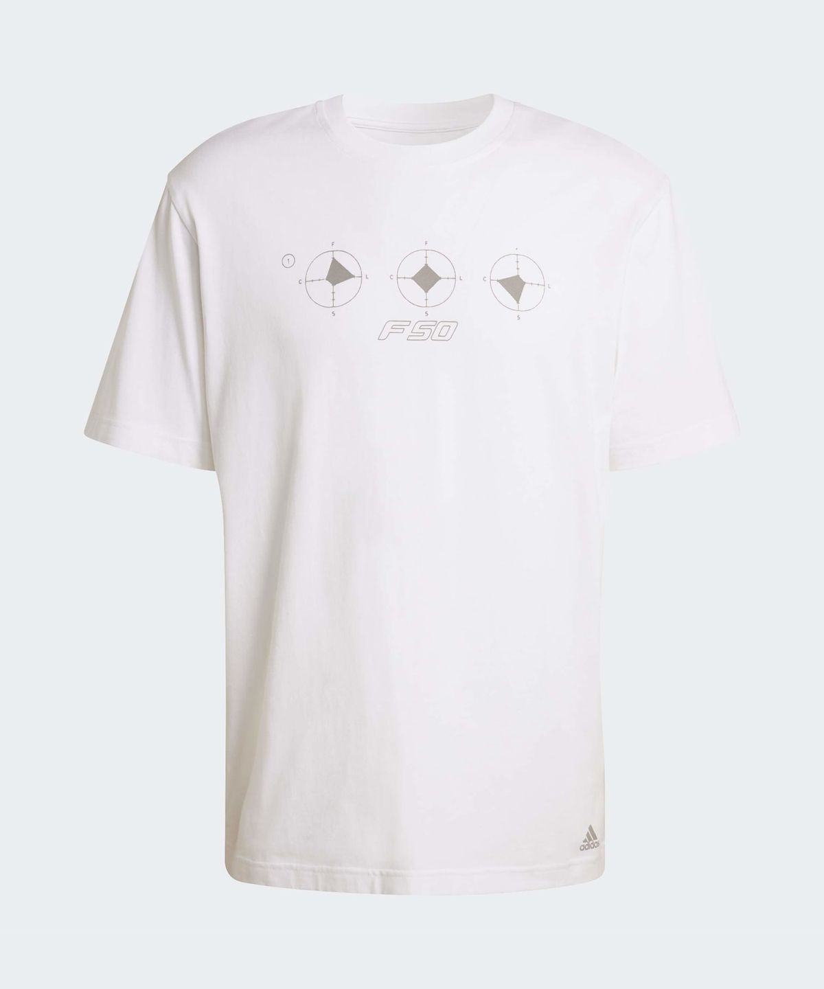 아디다스(ADIDAS) 쇼트 슬리브 F50 그래픽 티셔츠 - 화이트 / KE2674