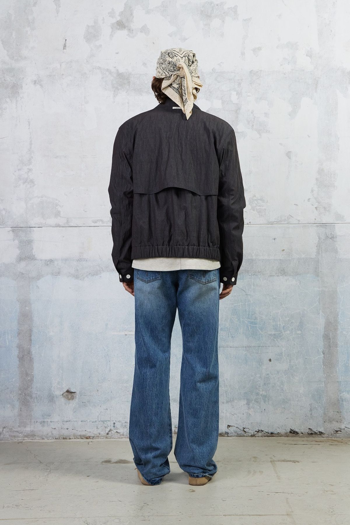 쿠메(KUMÉ) Men Casual Button Blouson, Charcoal
