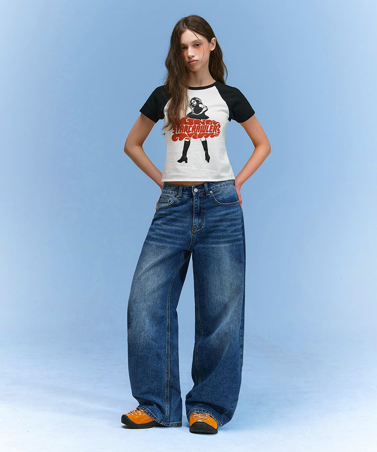 랜덤오프(RANDOMOFF) [Signature][UNISEX] BTB : WAVE WASHING JEANS [6 Color]