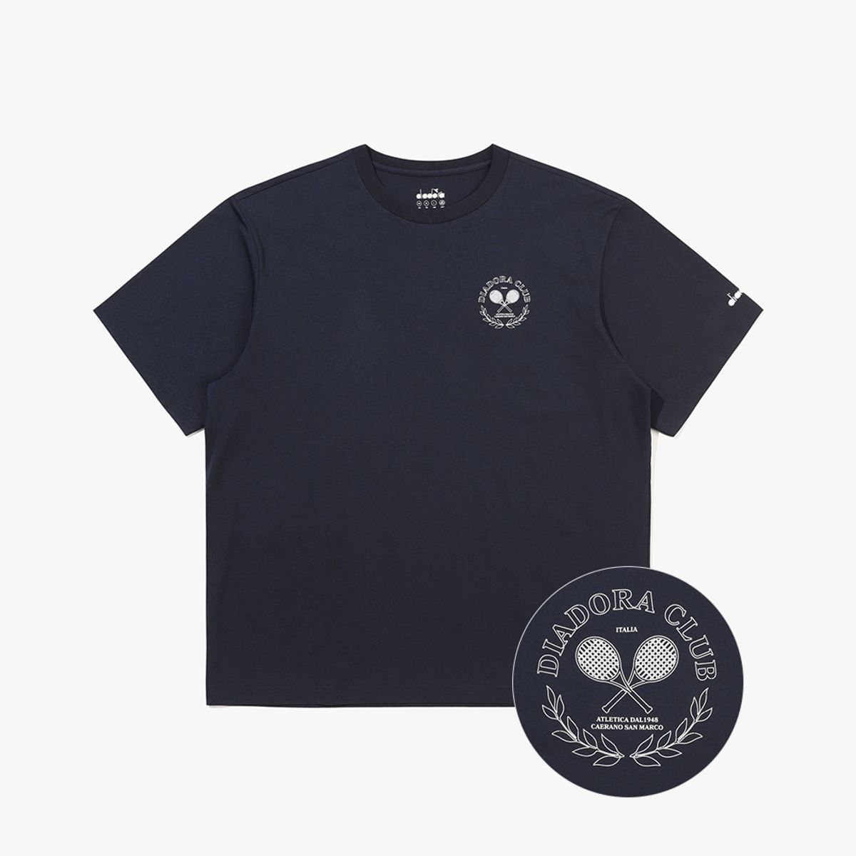 디아도라(diadora) 에어텍스 라켓 반팔 티셔츠 NAVY
