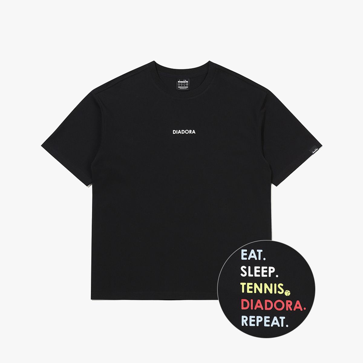 디아도라(diadora) 리피트 반팔 티셔츠 BLACK