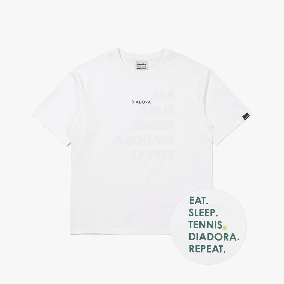 디아도라(diadora) 리피트 반팔 티셔츠 OFF WHITE