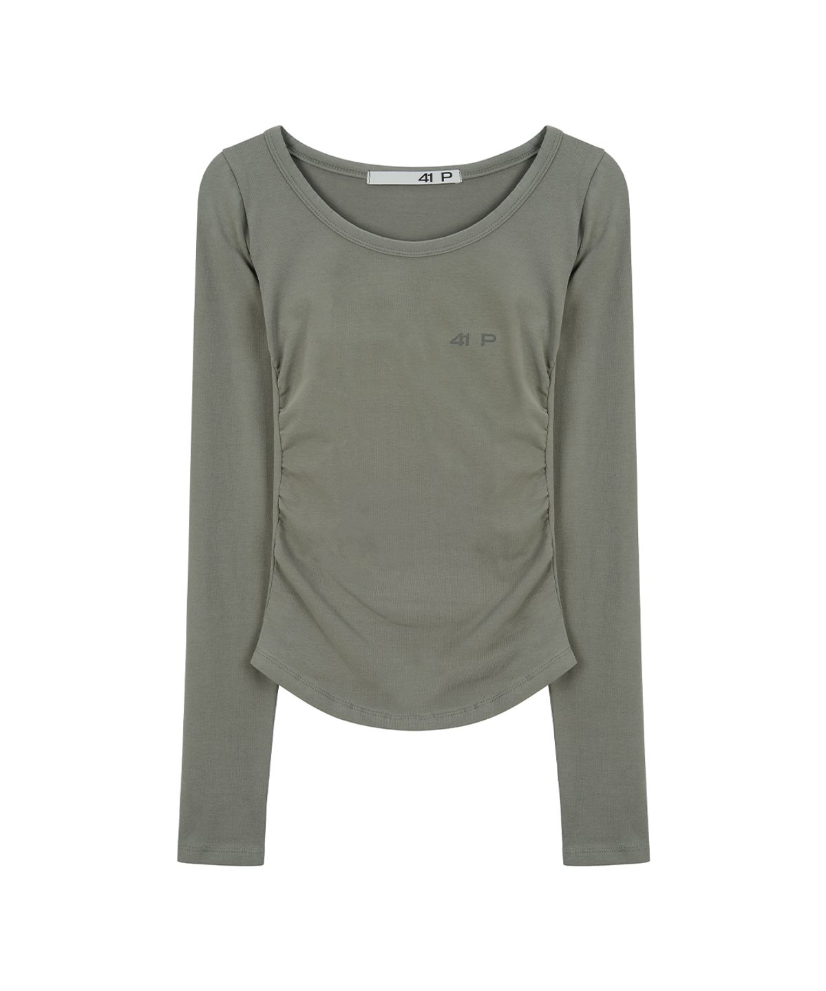 사일프레이(41PRAY) Shirring Long Sleeve Tee / Khaki Grey