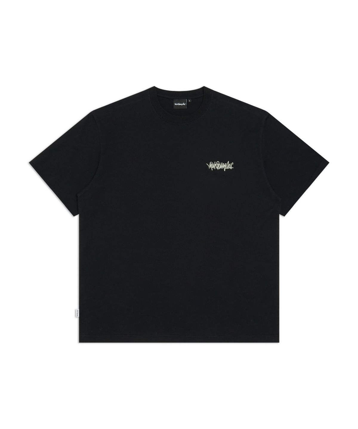 마크곤잘레스(MARK GONZALES) 패턴 넥스트 사인 로고 반팔 티셔츠 - BLACK