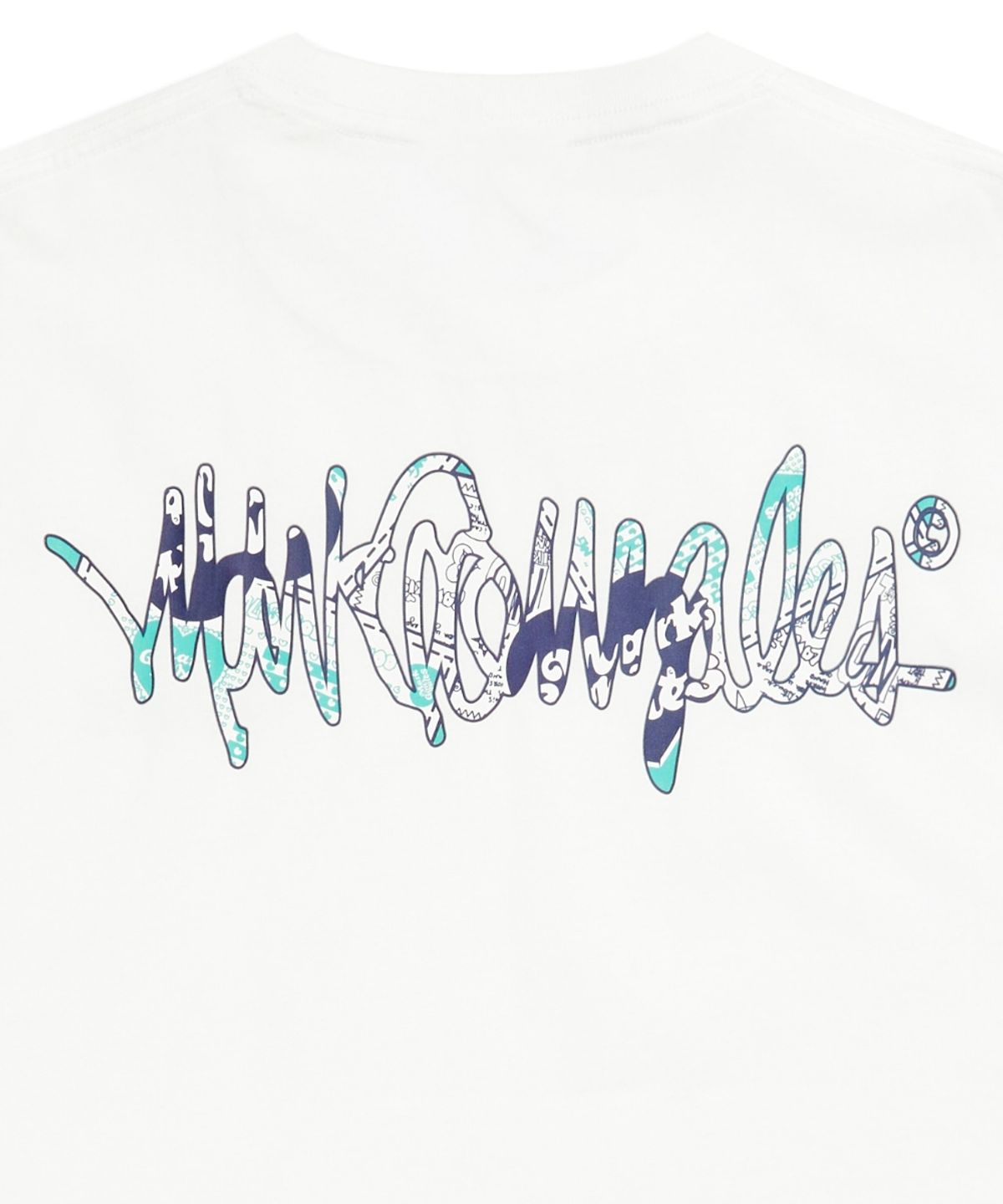 마크곤잘레스(MARK GONZALES) 패턴 넥스트 사인 로고 반팔 티셔츠 - WHITE