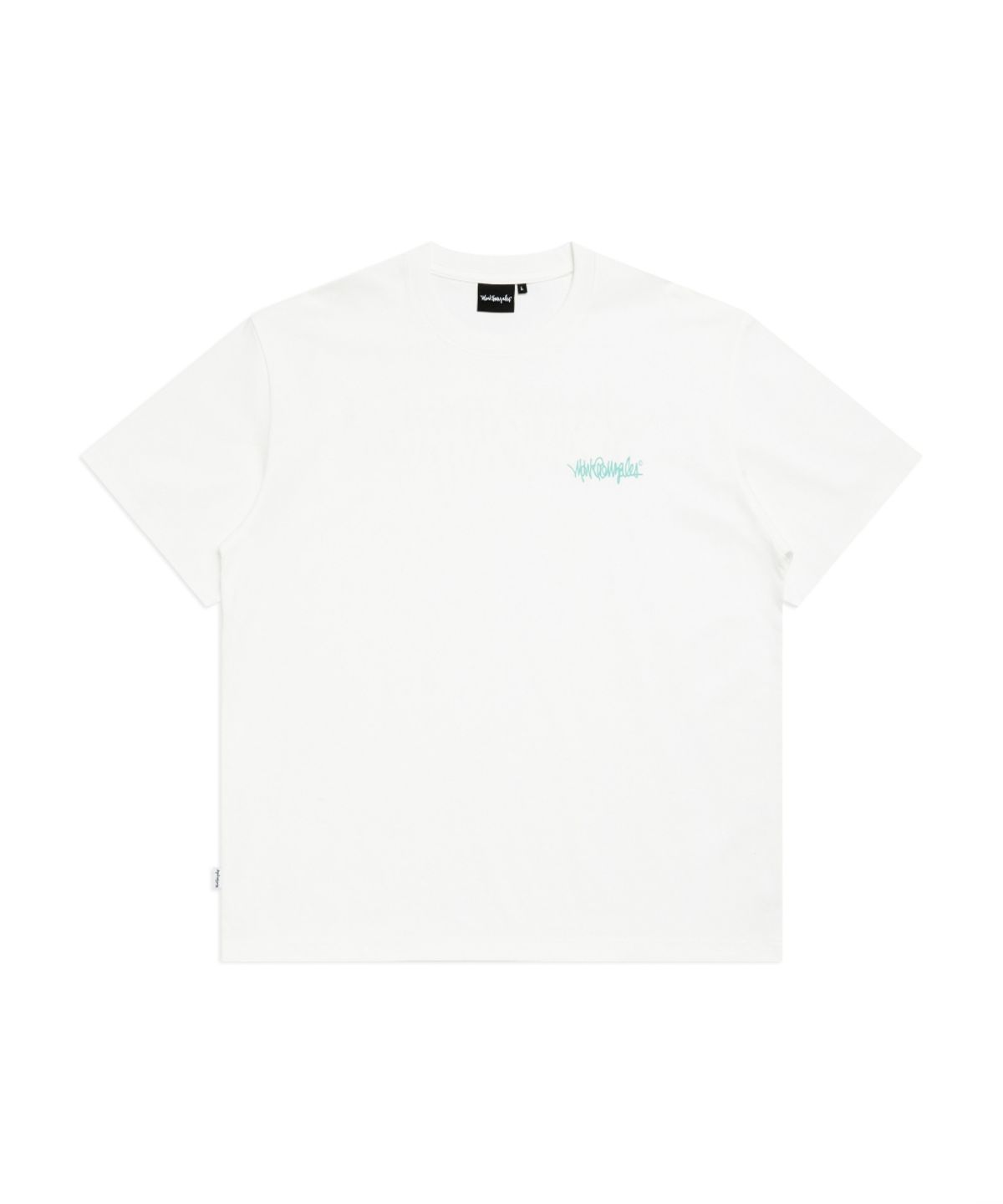 마크곤잘레스(MARK GONZALES) 패턴 넥스트 사인 로고 반팔 티셔츠 - WHITE