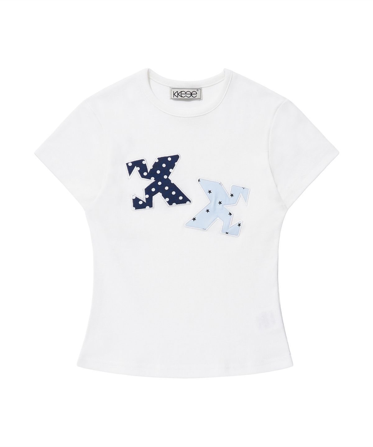 케이케이이이이(KKEEE) KK 도트 패치 코지 반팔티(2color)