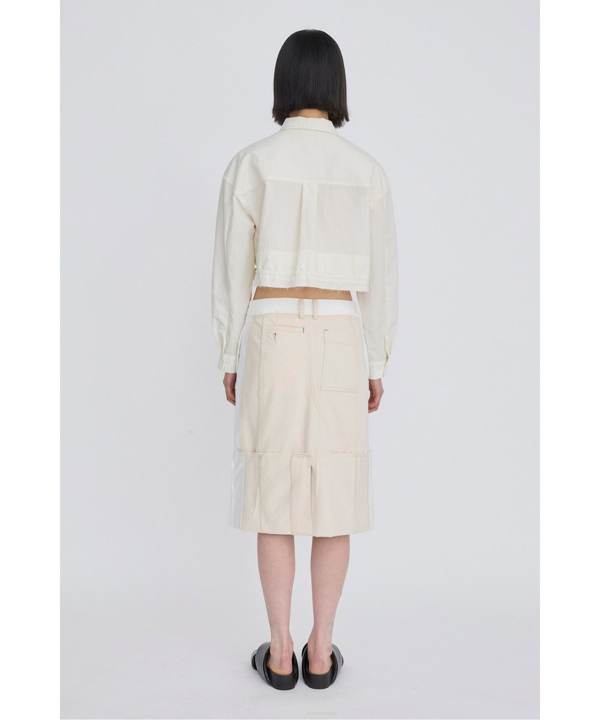 래코드(RECODE) Drawstring Cropped Shirt RQSAS26511WHX