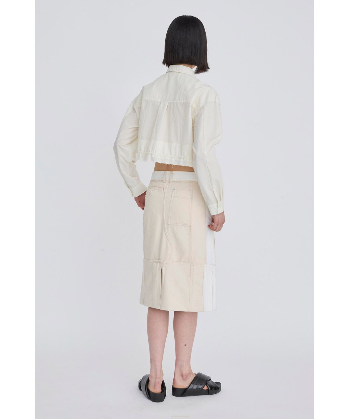 래코드(RECODE) Drawstring Cropped Shirt RQSAS26511WHX