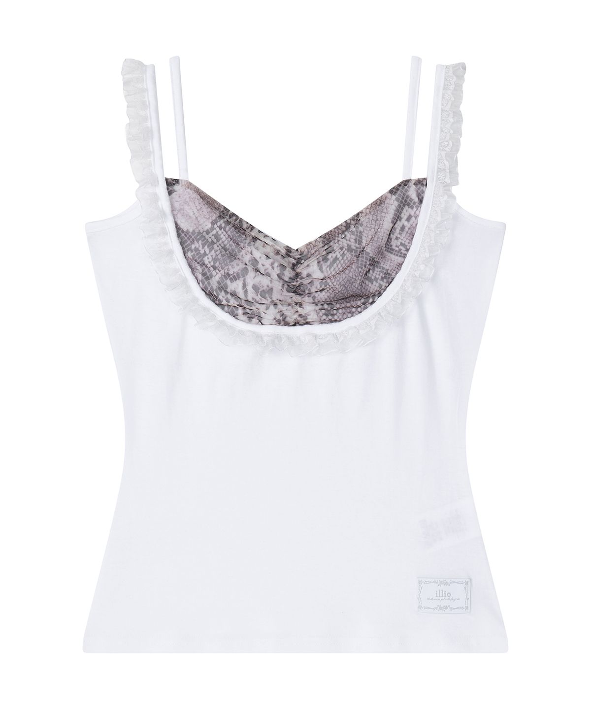 일리오(ILLIO) White Python double strap sleeveless