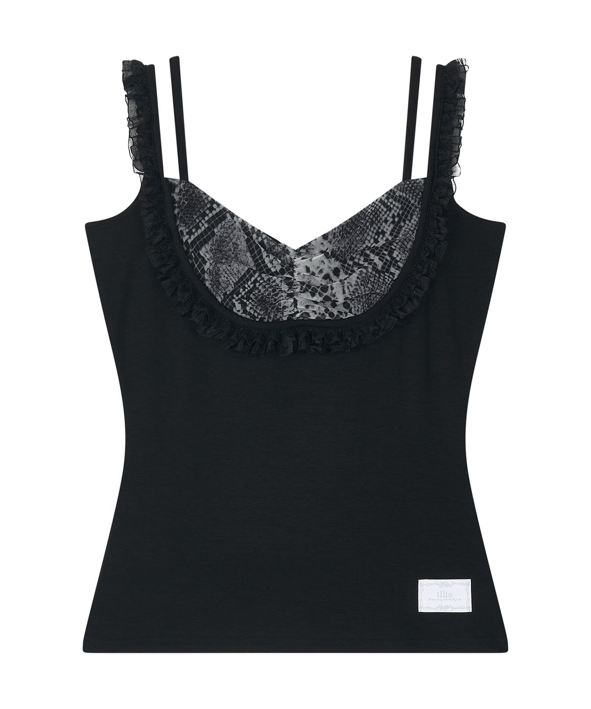 일리오(ILLIO) Black Python double strap sleeveless