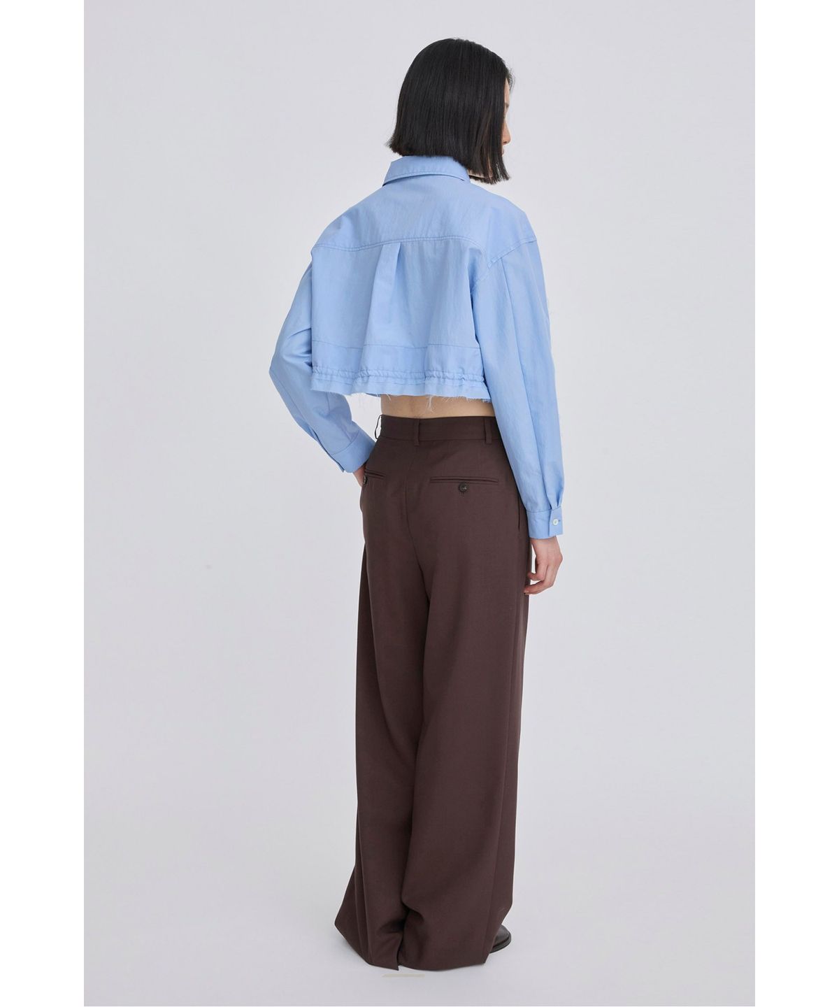 래코드(RECODE) Drawstring Cropped Shirt RQSAS26511BUX