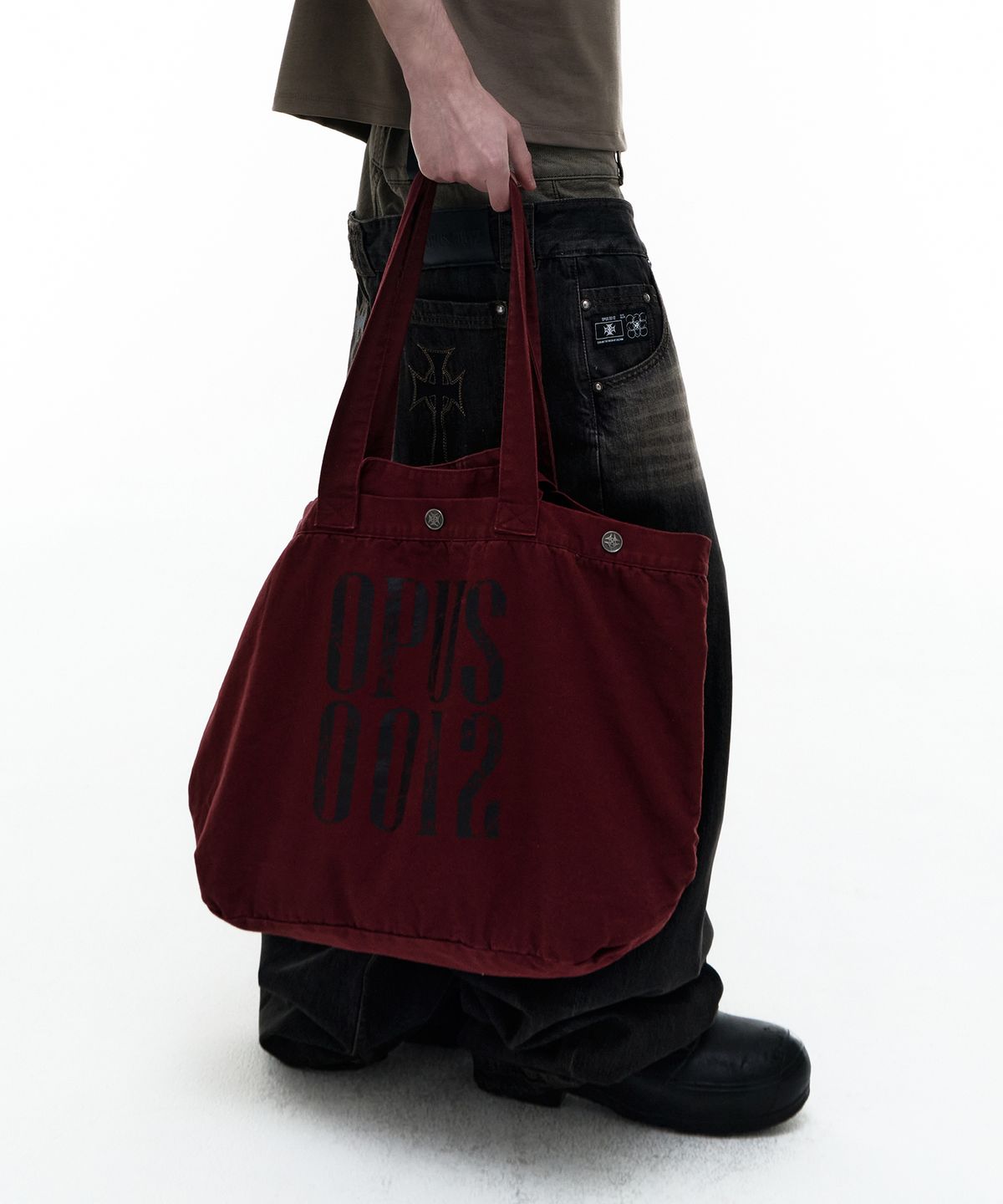오퍼스 0012(OPUS 0012) Op. 10 OPUS DISTRESSED TOTE BAG BURGUNDY