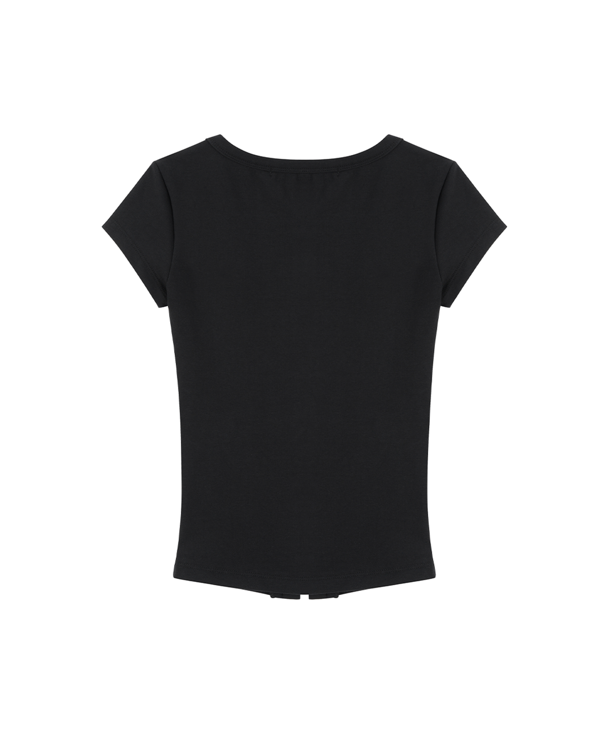 사일프레이(41PRAY) Hooked Cutout Short Sleeve Top / Black