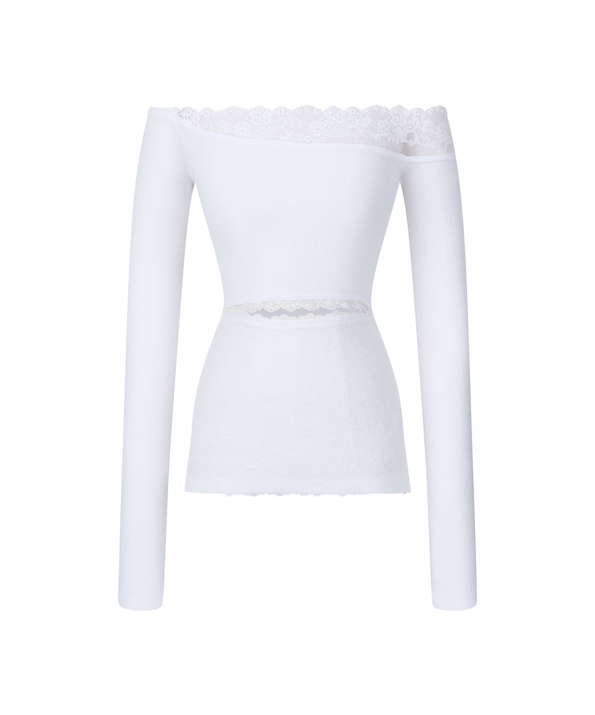 일리오(ILLIO) White lace off shoulder longsleeve