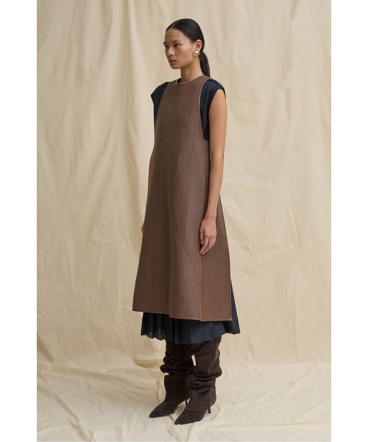 래코드(RECODE) Layered Vest Dress R0DAA25240BRX