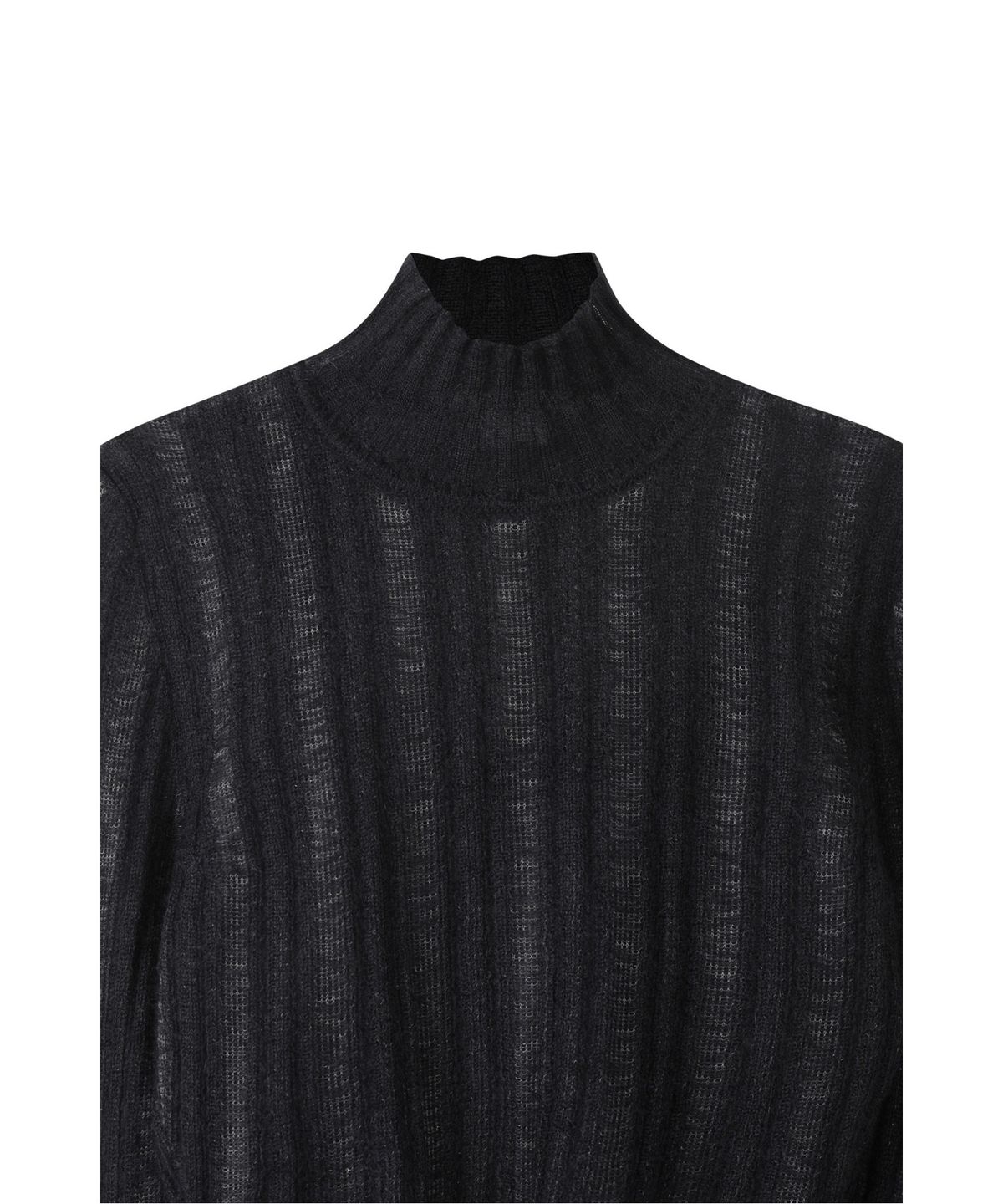 래코드(RECODE) Layered Sheer Knit Top R0WAX25231BKX