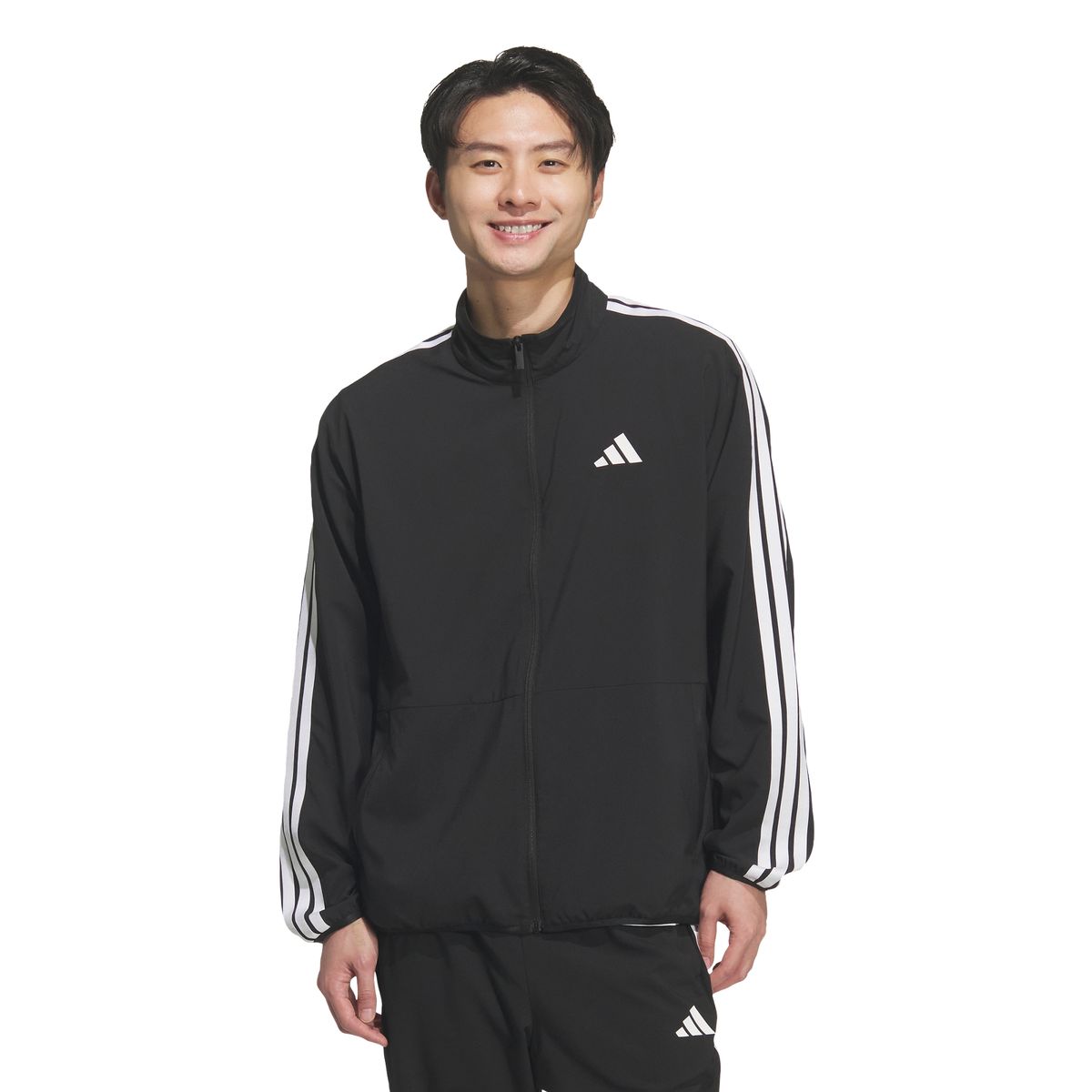 아디다스(ADIDAS) 3-스트라이프 레귤러 핏 라이트 우븐 트랙 탑 KR8907
