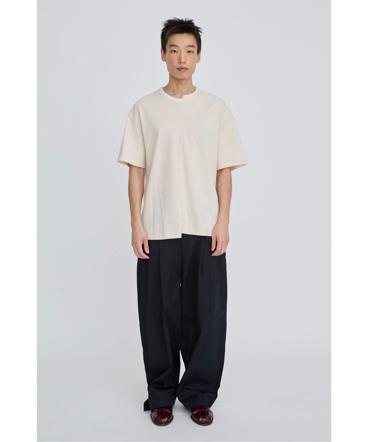 래코드(RECODE) Raw Edged Two Tuck Pants RKPAS26642NYX