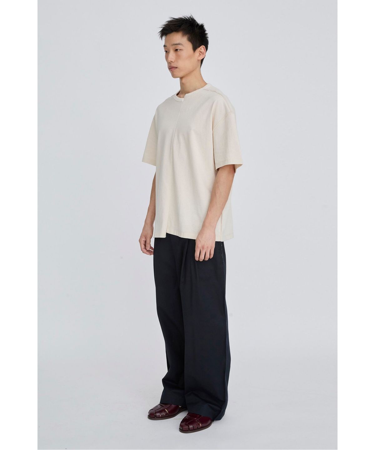 래코드(RECODE) Raw Edged Two Tuck Pants RKPAS26642NYX