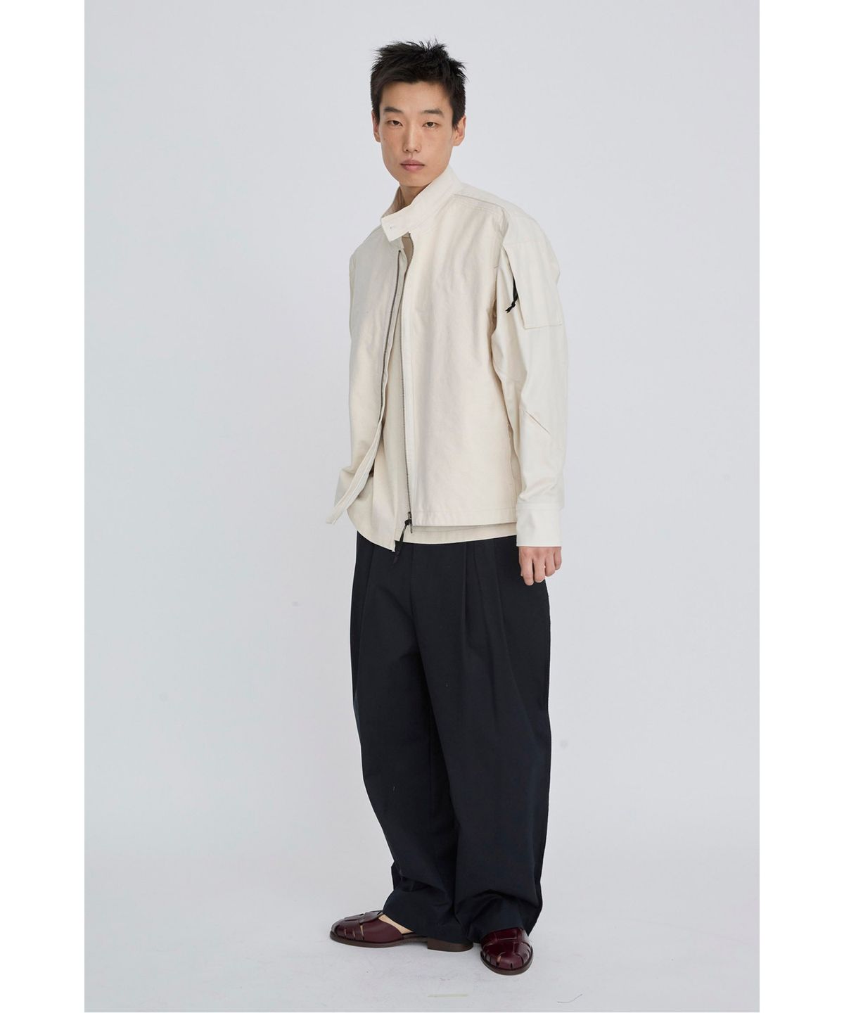 래코드(RECODE) Raw Edged Two Tuck Pants RKPAS26642NYX