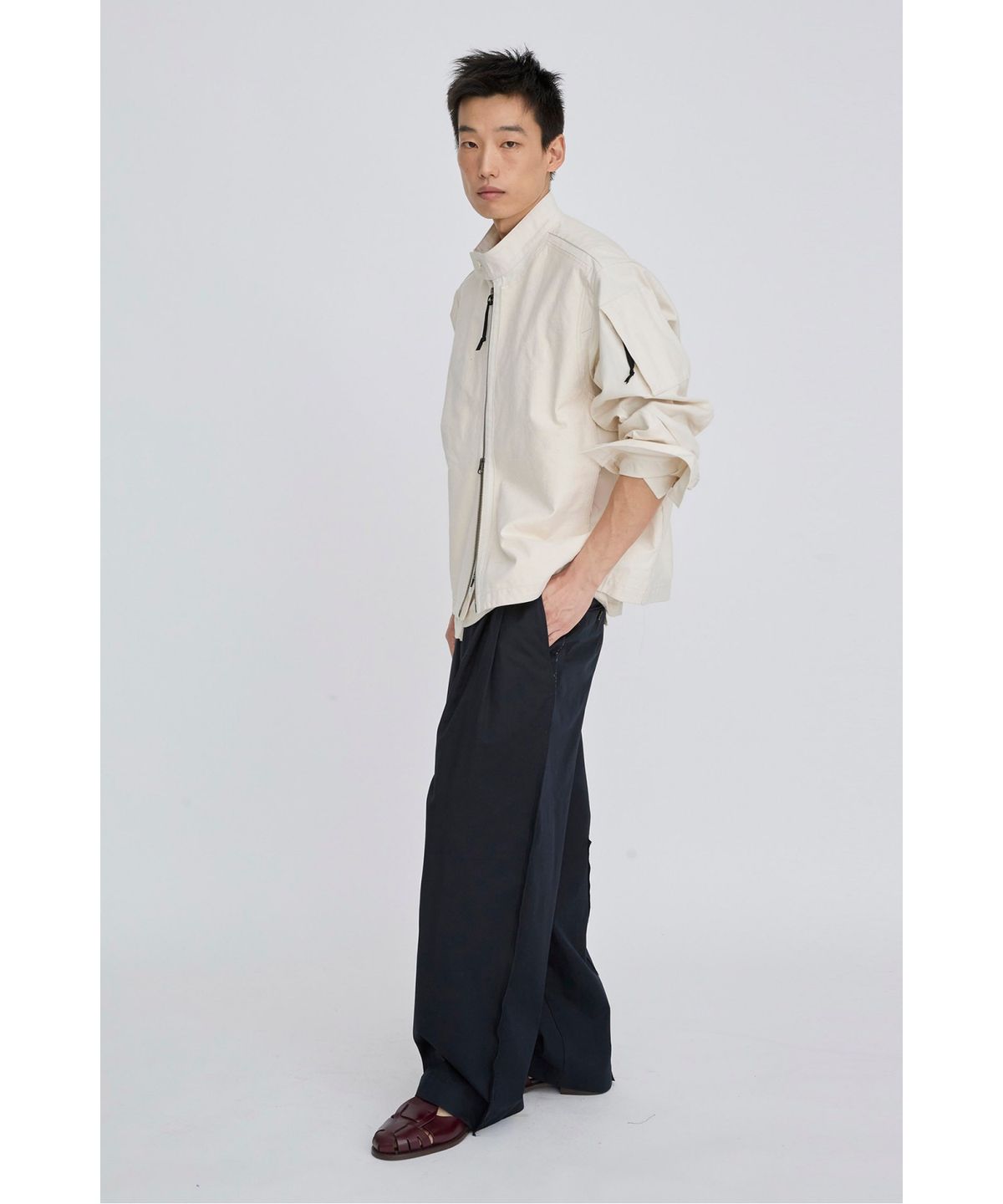 래코드(RECODE) Raw Edged Two Tuck Pants RKPAS26642NYX