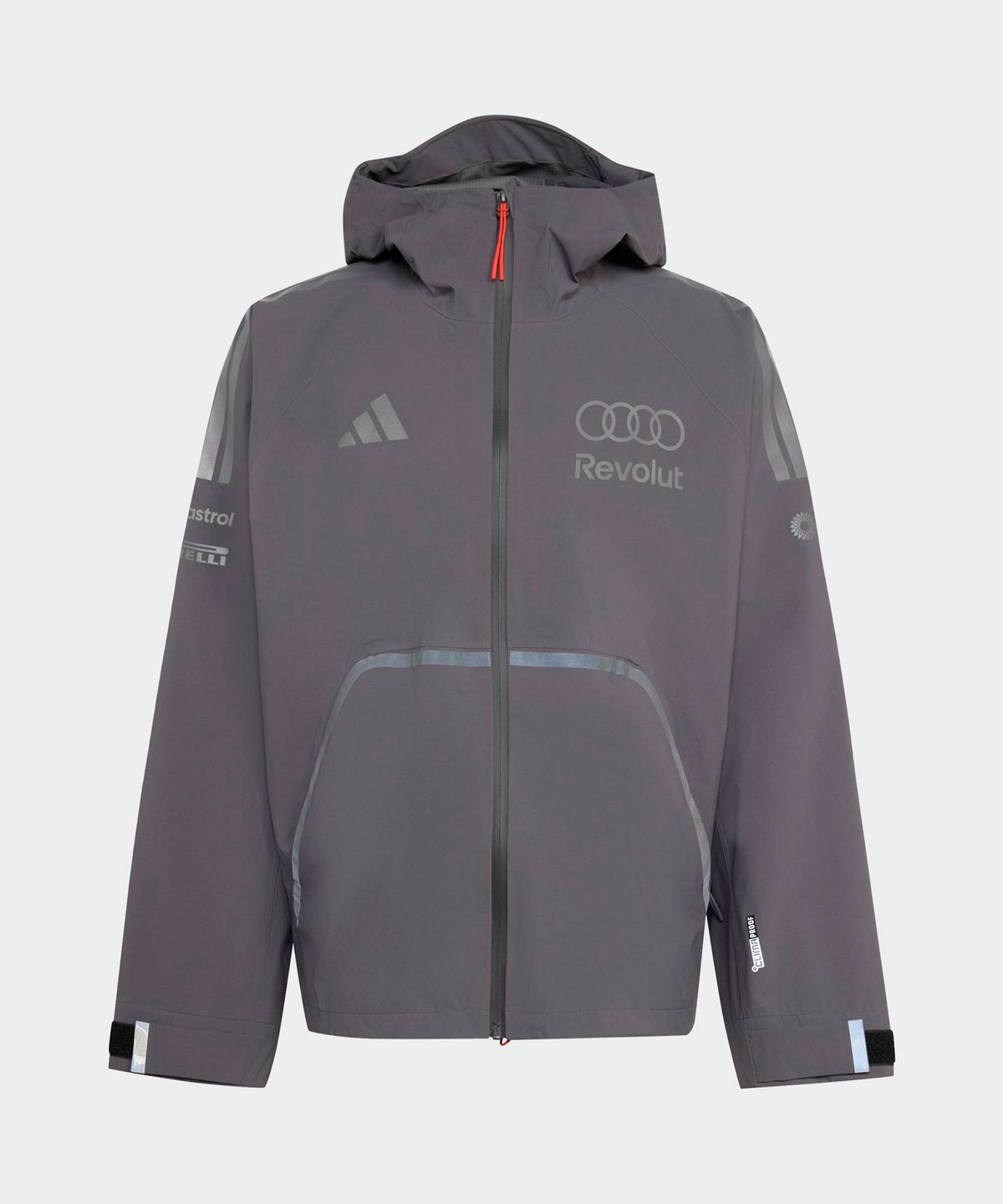 아디다스(ADIDAS) 아우디 F1 팀 엔지니어 및 마케팅 레인 재킷 남성용 - 그레이 / KE9093