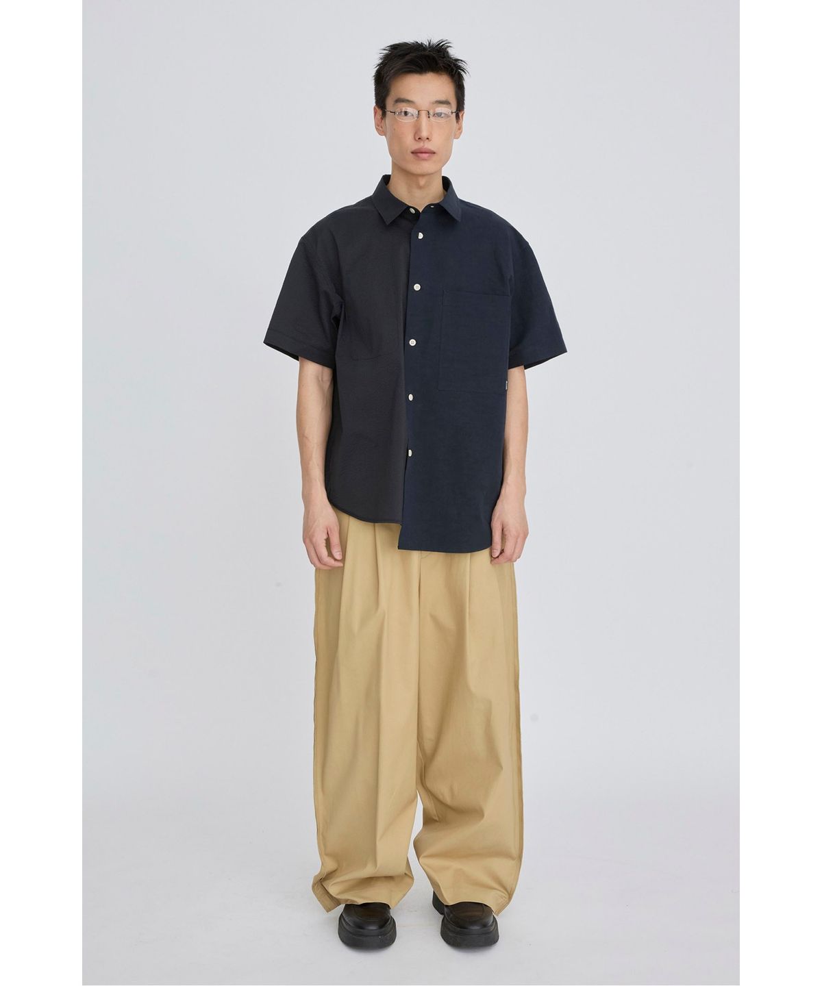 래코드(RECODE) Raw Edged Two Tuck Pants RKPAS26642BEX