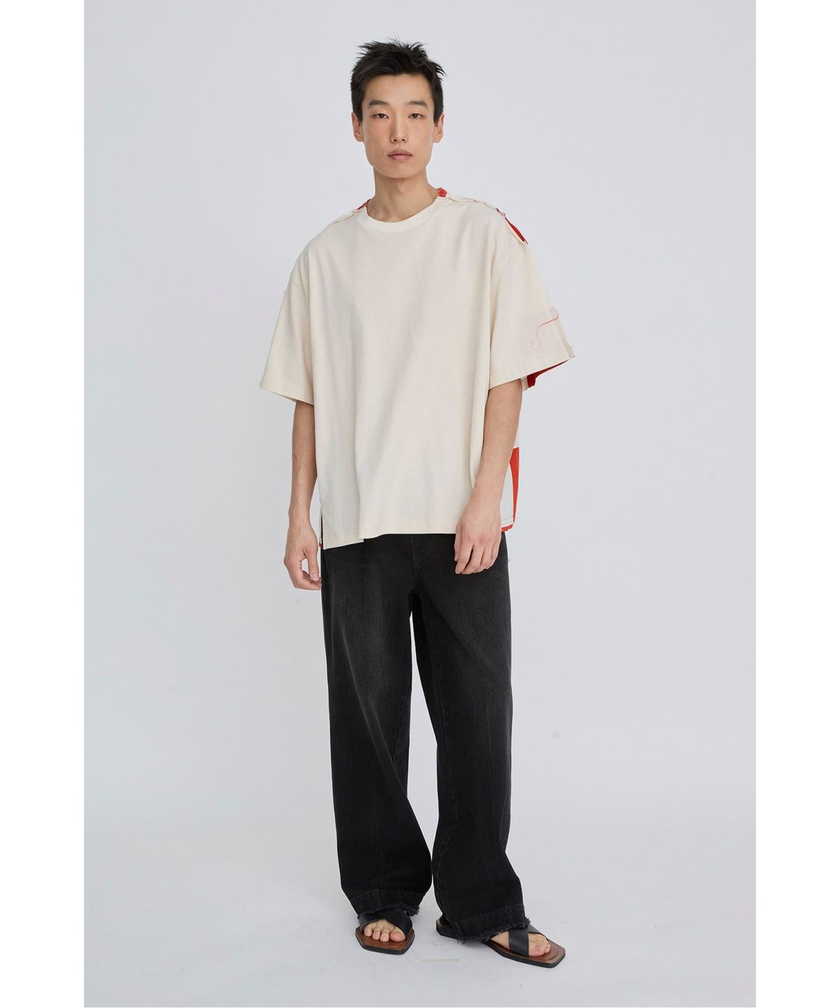 래코드(RECODE) Raw-Edged Denim Pants RKPAM26647BKX