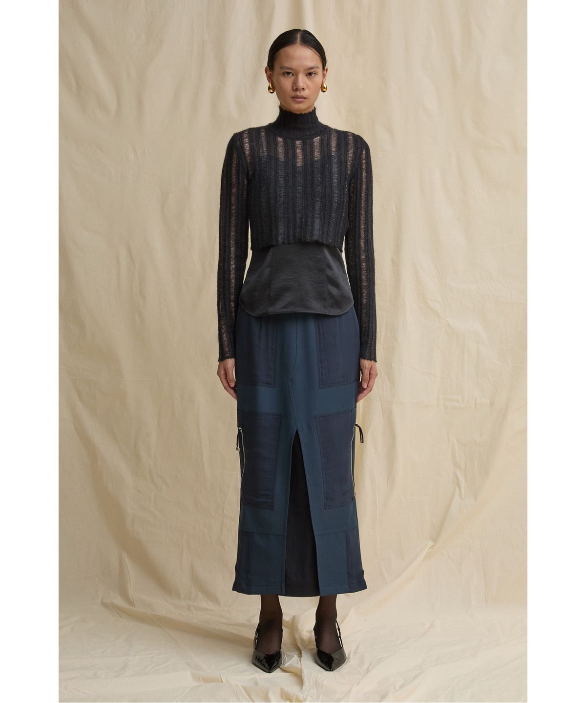 래코드(RECODE) Exposed Seam Mermaid Skirt R0KAA25234NYX