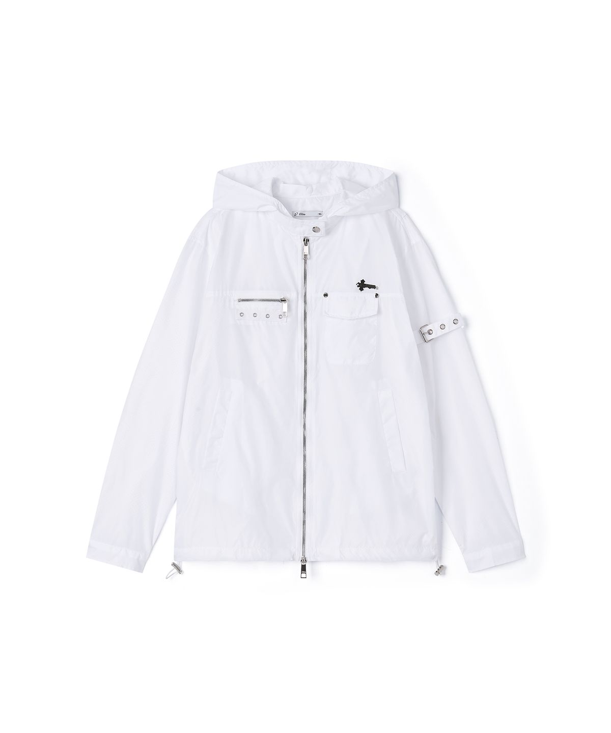 일리오(ILLIO) White Biker windbreaker jacket -M-