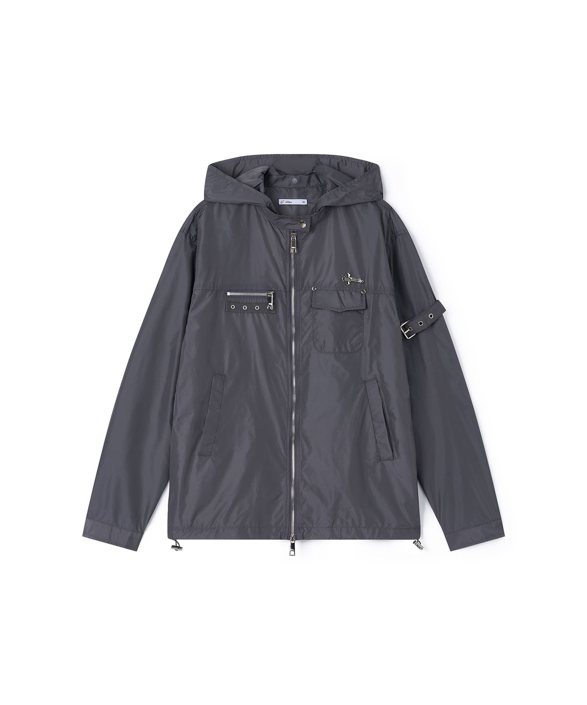 일리오(ILLIO) Charcoal Biker windbreaker jacket -M-