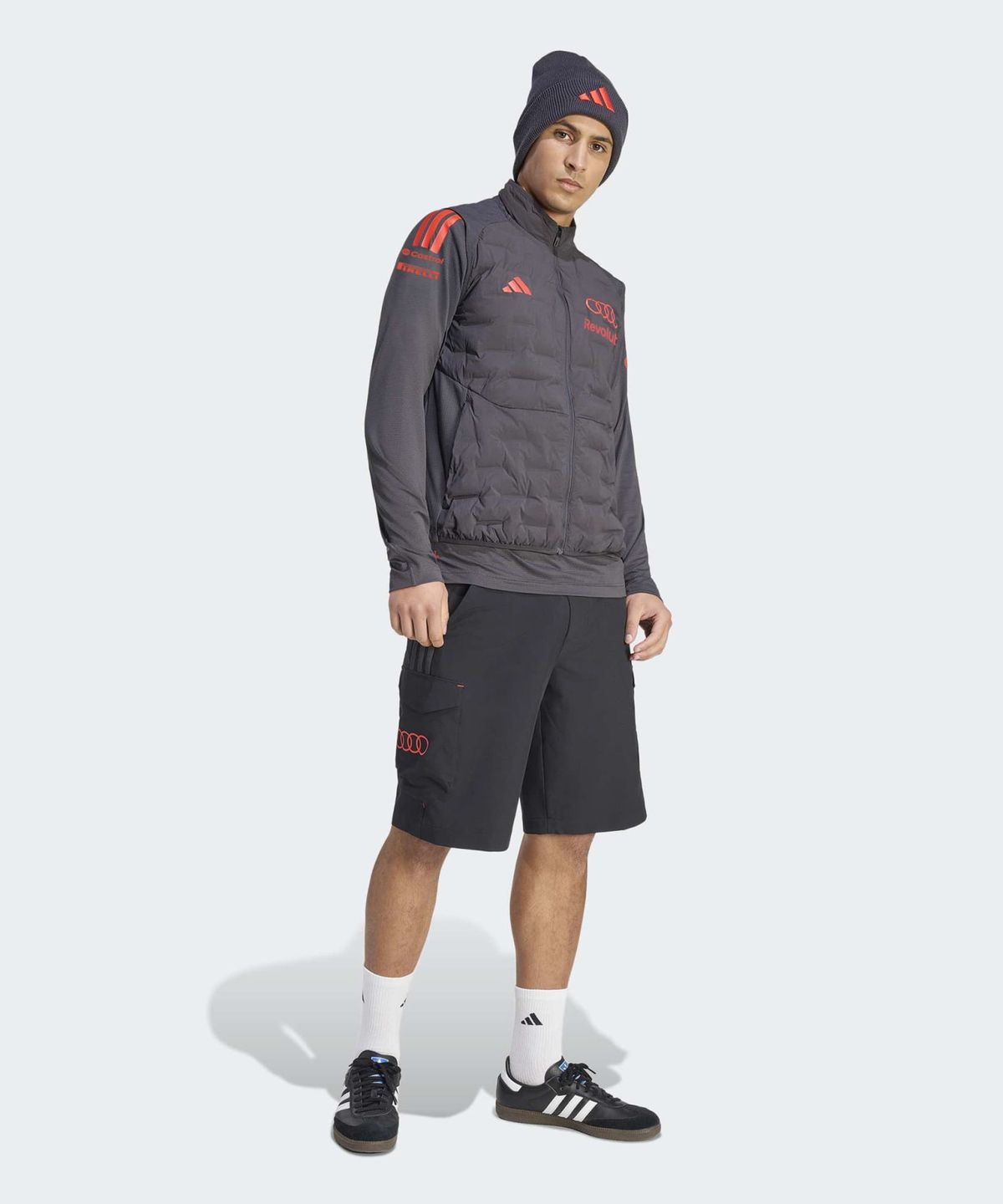 아디다스(ADIDAS) 아우디 F1 팀 메카닉스 패딩 베스트 - 블랙:레드 / KE8923