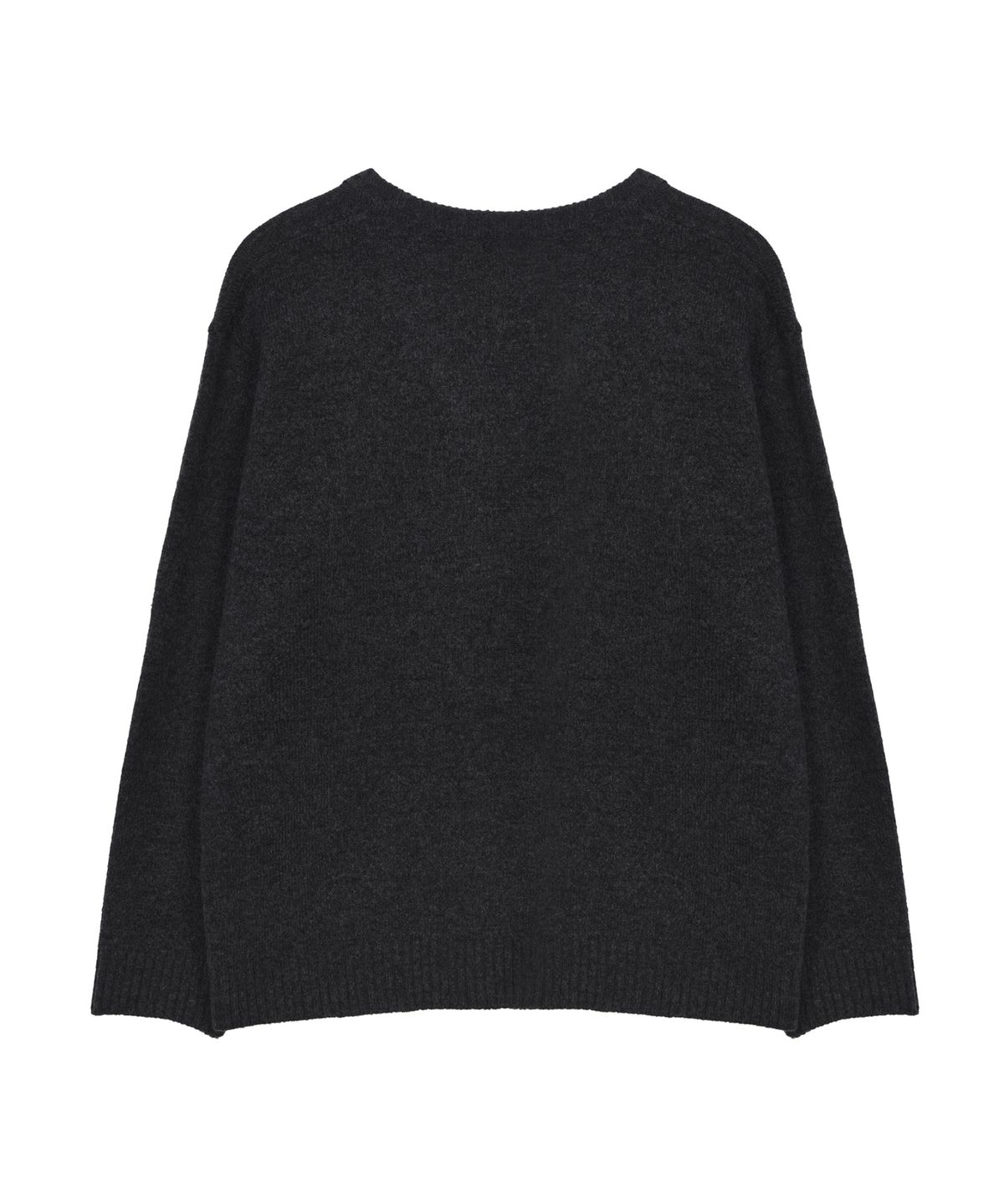 닉앤니콜(NICK&NICOLE) BUTTERFLY PATCH V-NECK KNIT_CHARCOAL