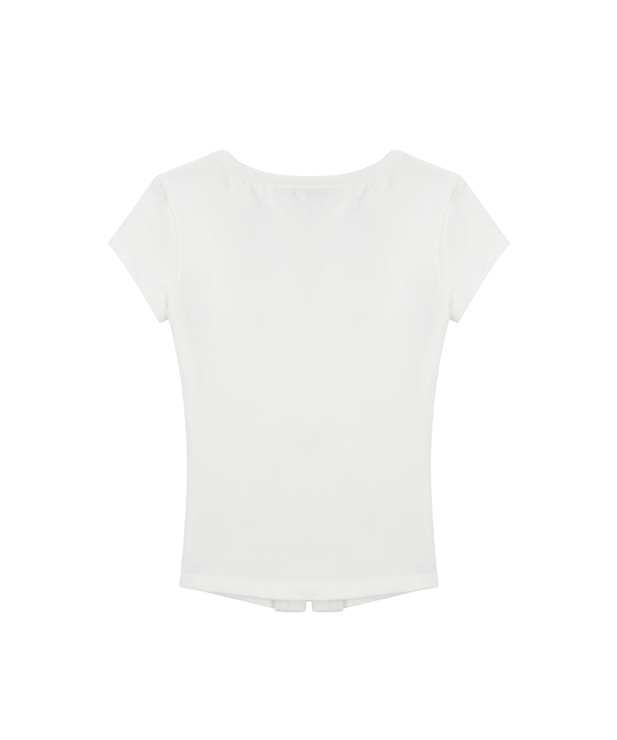 사일프레이(41PRAY) Hooked Cutout Short Sleeve Top / White
