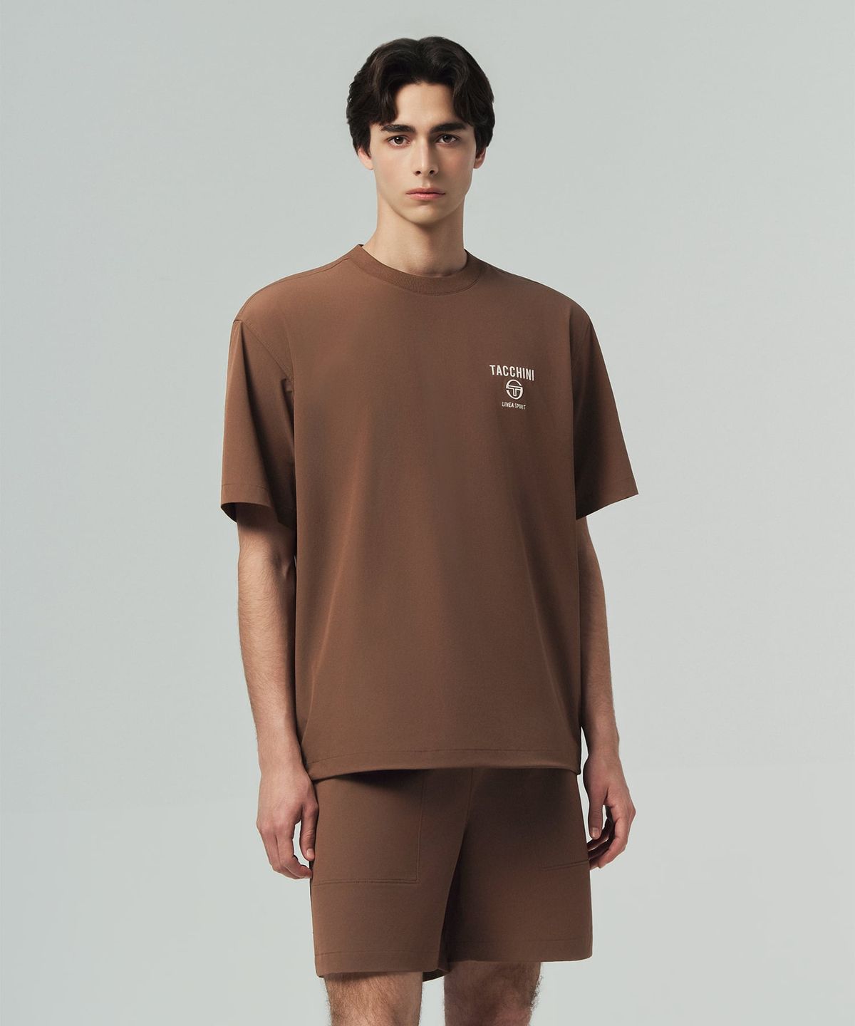 세르지오 타키니(SERGIO TACCHINI) M 프레쉬닷 우븐 티셔츠 (Brown)