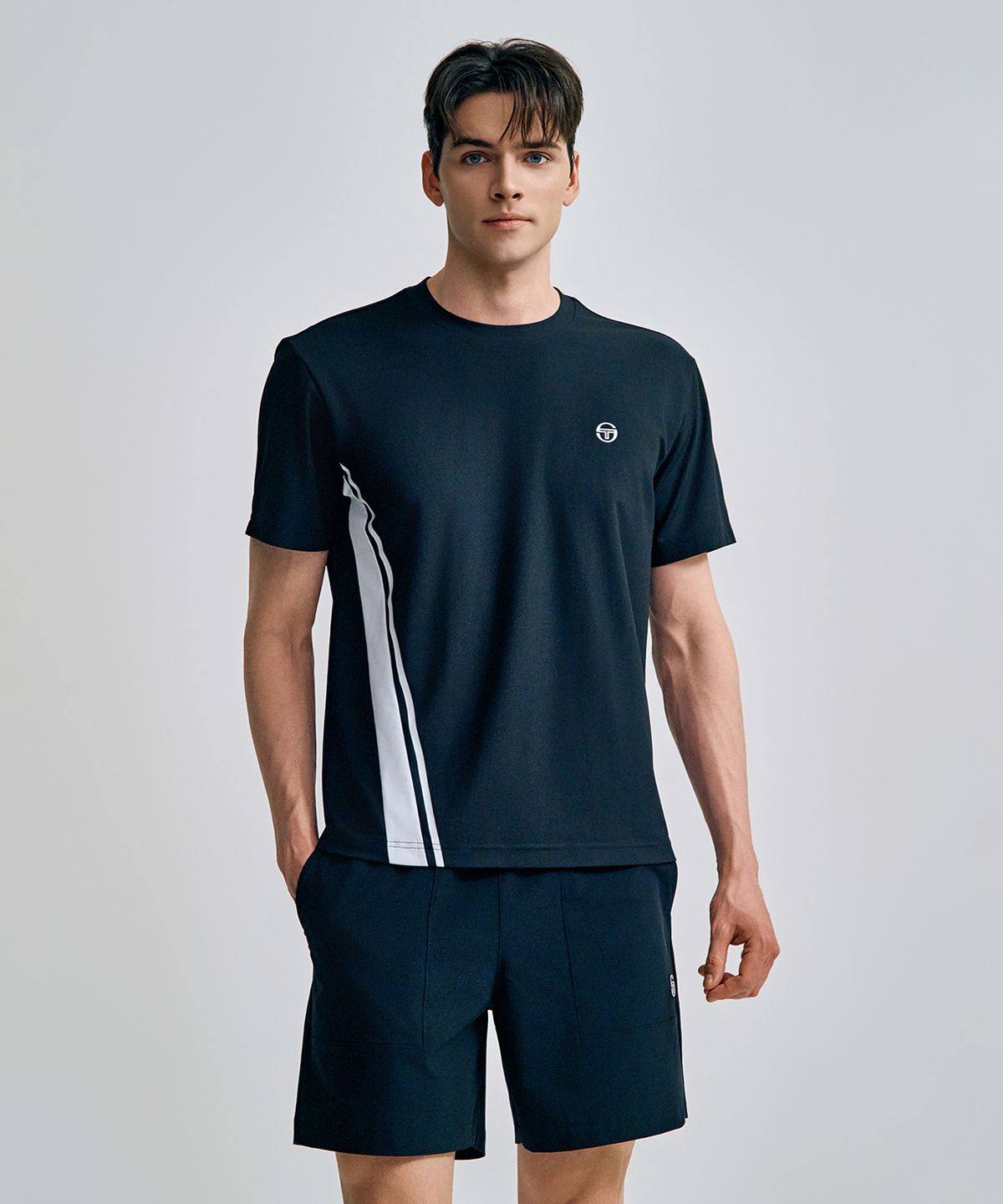 세르지오 타키니(SERGIO TACCHINI) M 리네아 반팔 티셔츠 (Black)