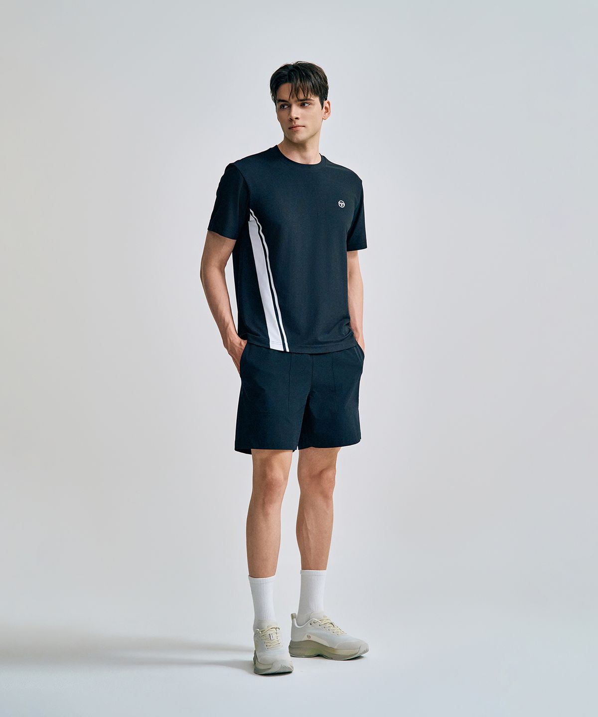 세르지오 타키니(SERGIO TACCHINI) M 리네아 반팔 티셔츠 (Black)