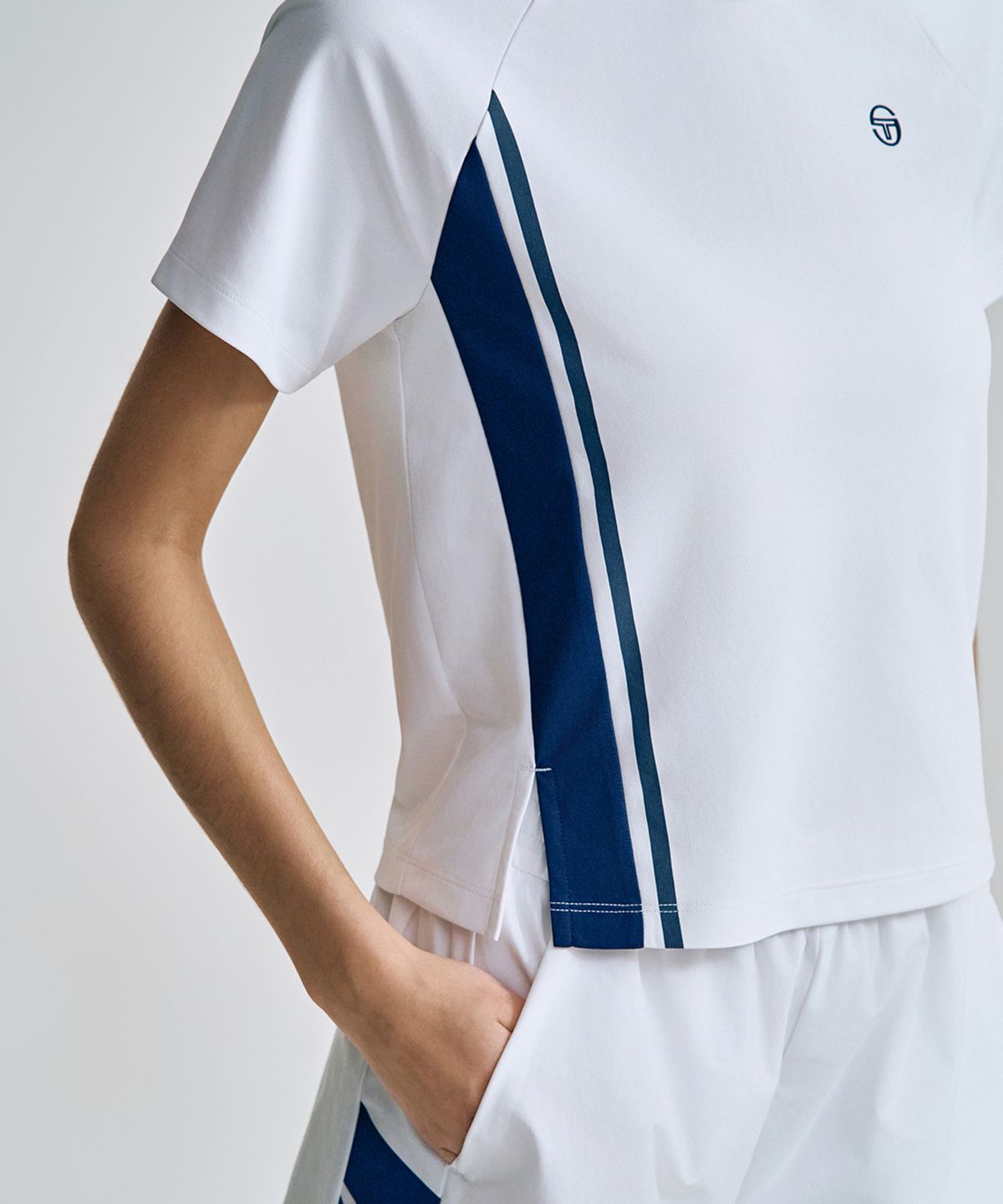 세르지오 타키니(SERGIO TACCHINI) W 리네아 반팔 티셔츠 (White)