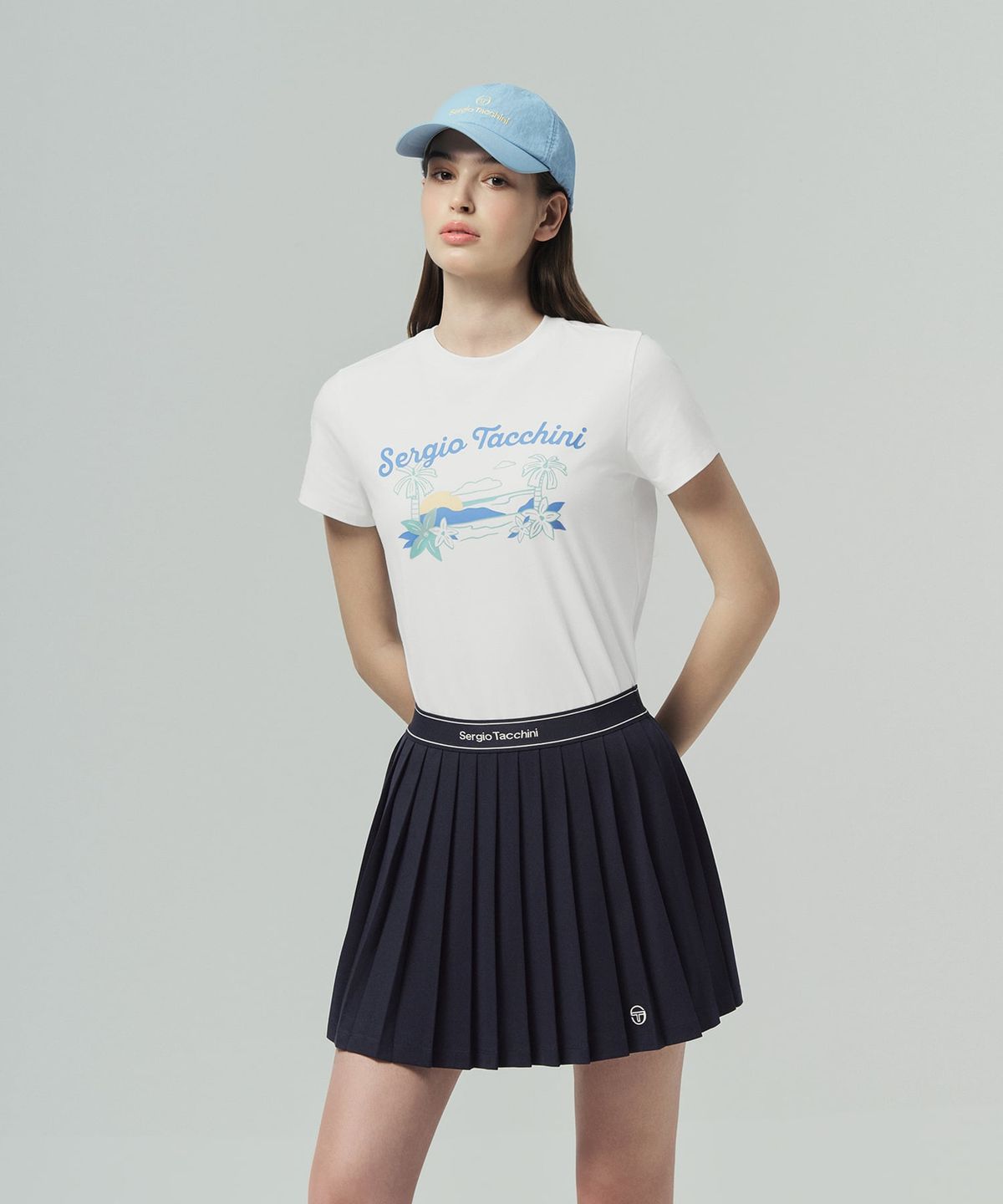 세르지오 타키니(SERGIO TACCHINI) U 경량 나일론 우븐 볼캡 (L.Indigo)