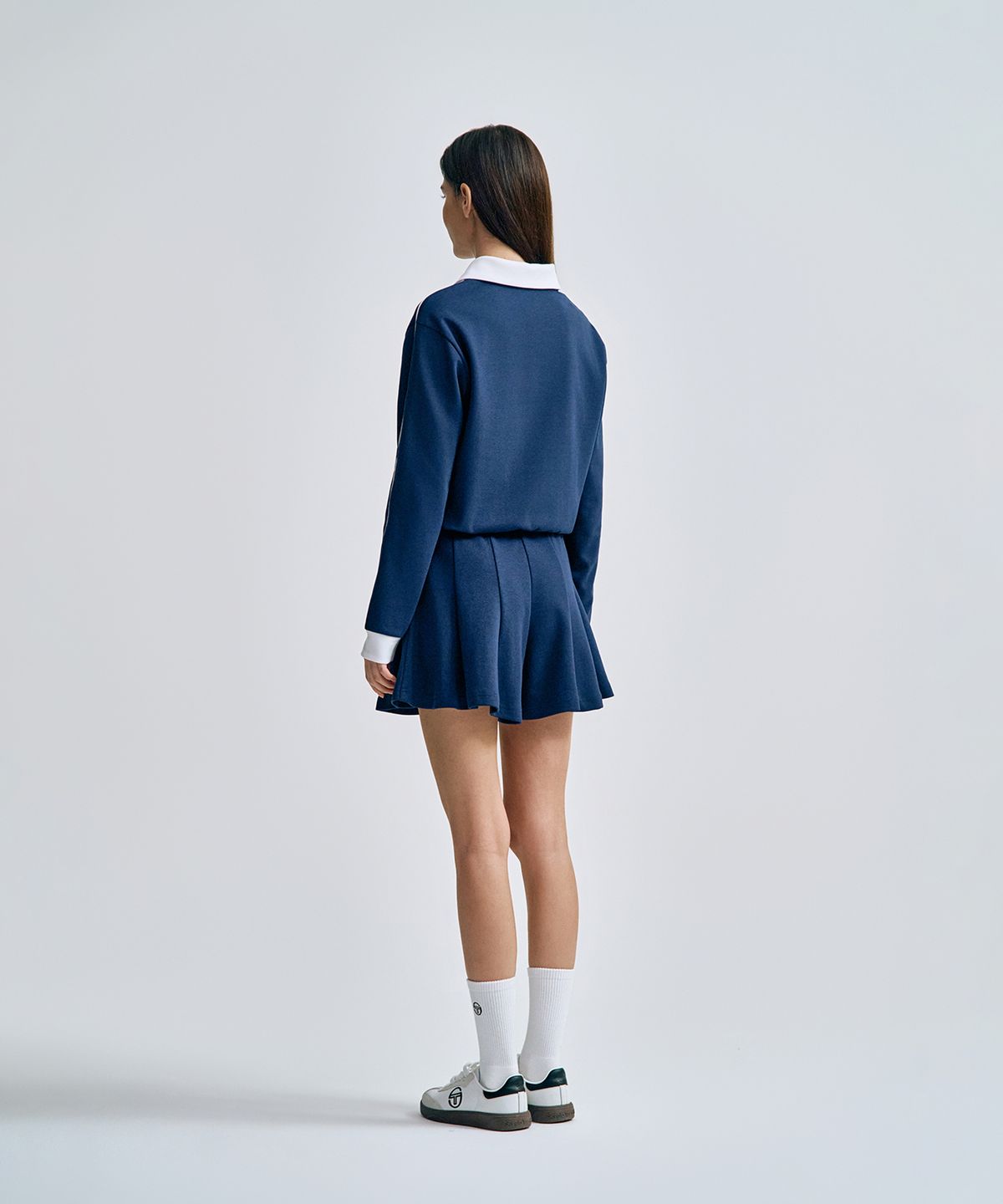 세르지오 타키니(SERGIO TACCHINI) W 더블니트 플레어 쇼츠 (Navy)