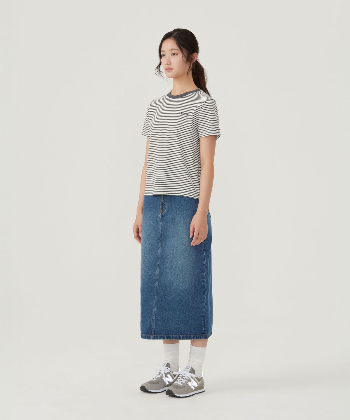 커버낫 우먼(COVERNAT WOMAN) 우먼 데님 롱 스커트 블루