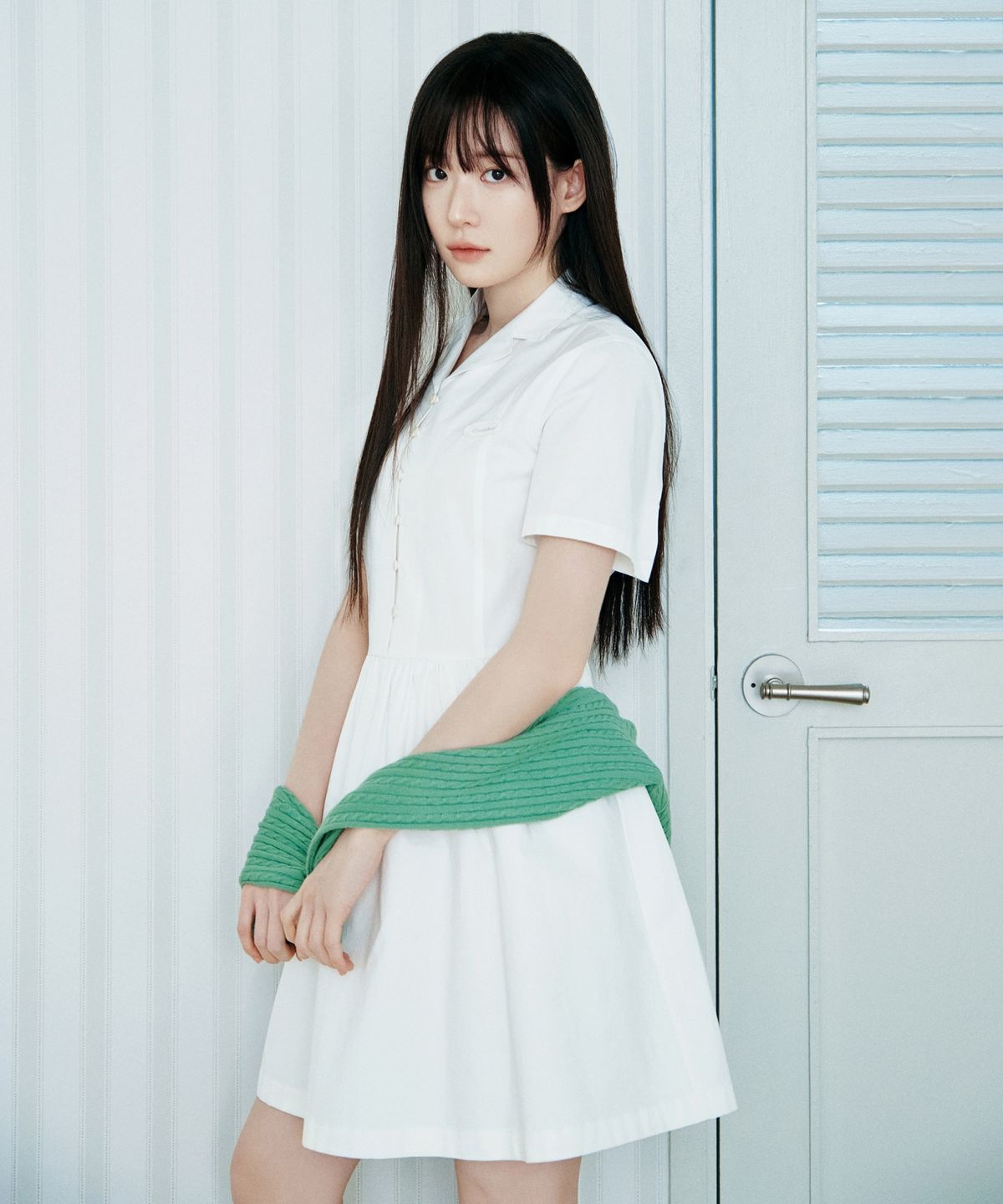 커버낫 우먼(COVERNAT WOMAN) 우먼 카라 하프소매 원피스 아이보리