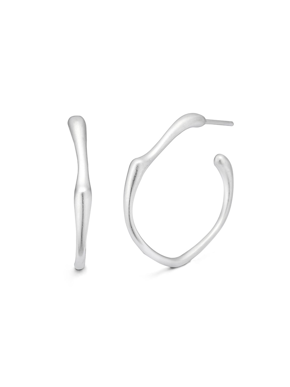 이너프(ENUFF) (silver 925) Melted hoop earring
