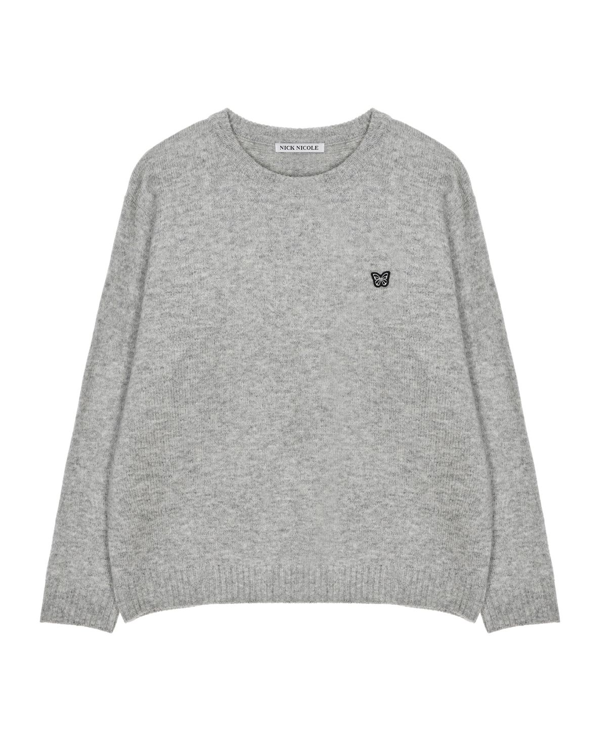 닉앤니콜(NICK&NICOLE) BUTTERFLY PATCH ROUND KNIT_2 COLOR