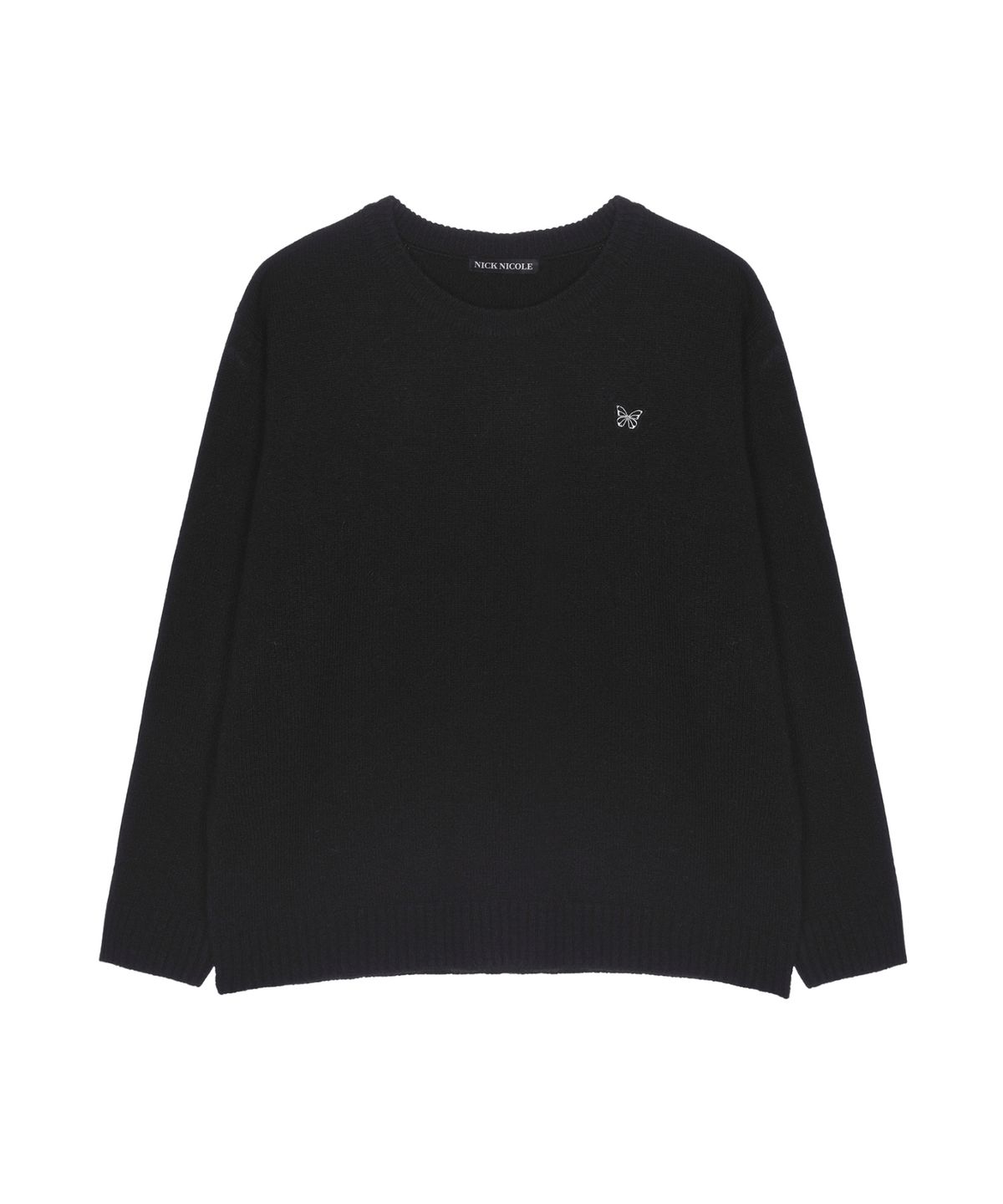 닉앤니콜(NICK&NICOLE) BUTTERFLY PATCH ROUND KNIT_2 COLOR