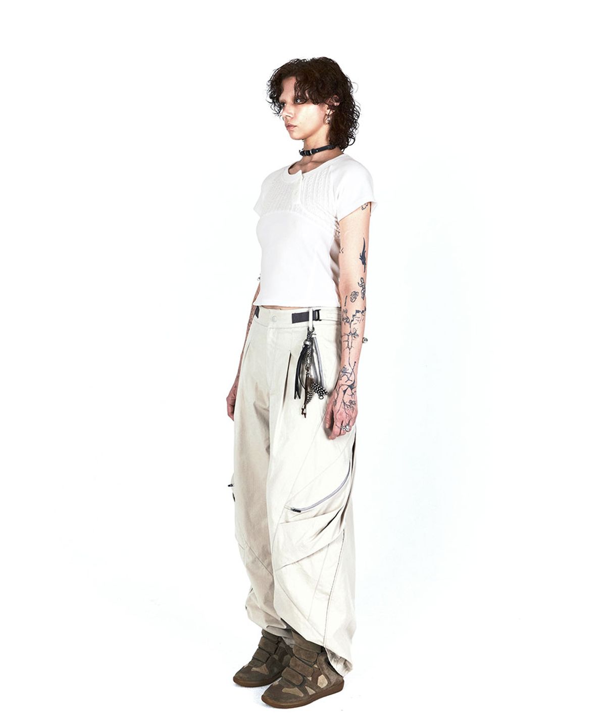 디프런티스(DIFFERENTIS) Henley Waffle Top (IV)